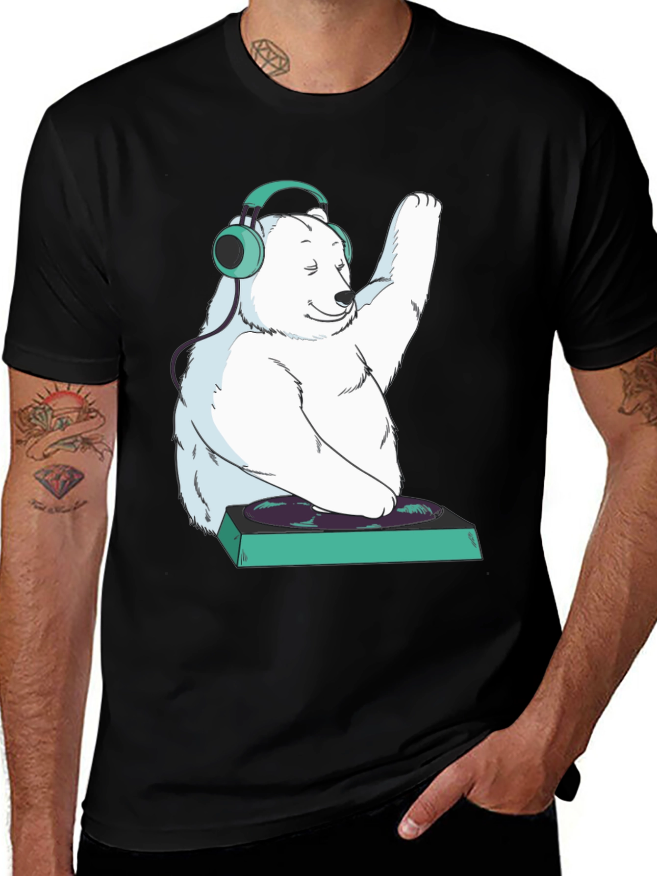Variant 17 of DJ Polar Bear Graphic T-Shirt