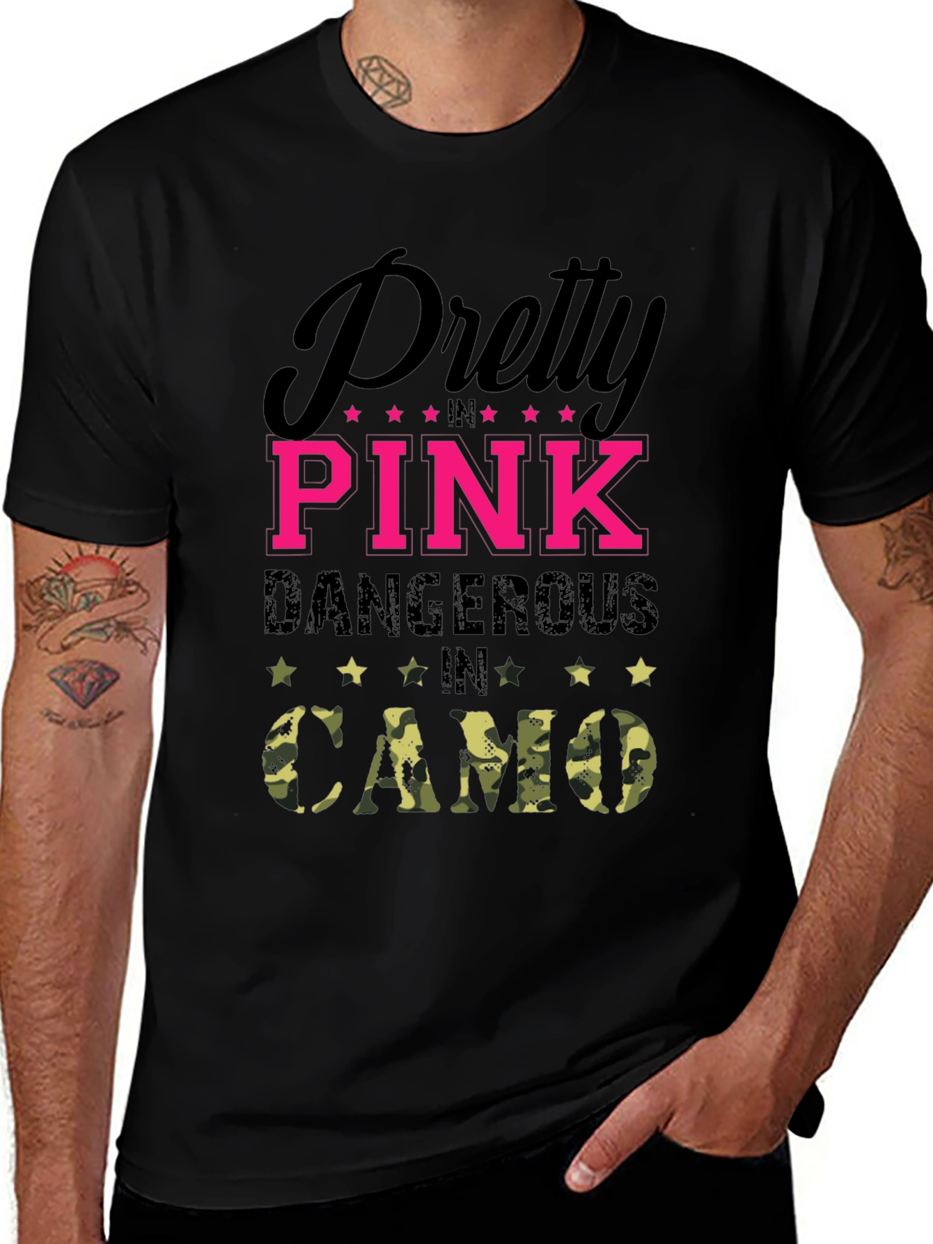 Variant 26 of Pretty In Pink Dangerous In Camo T-Shirt