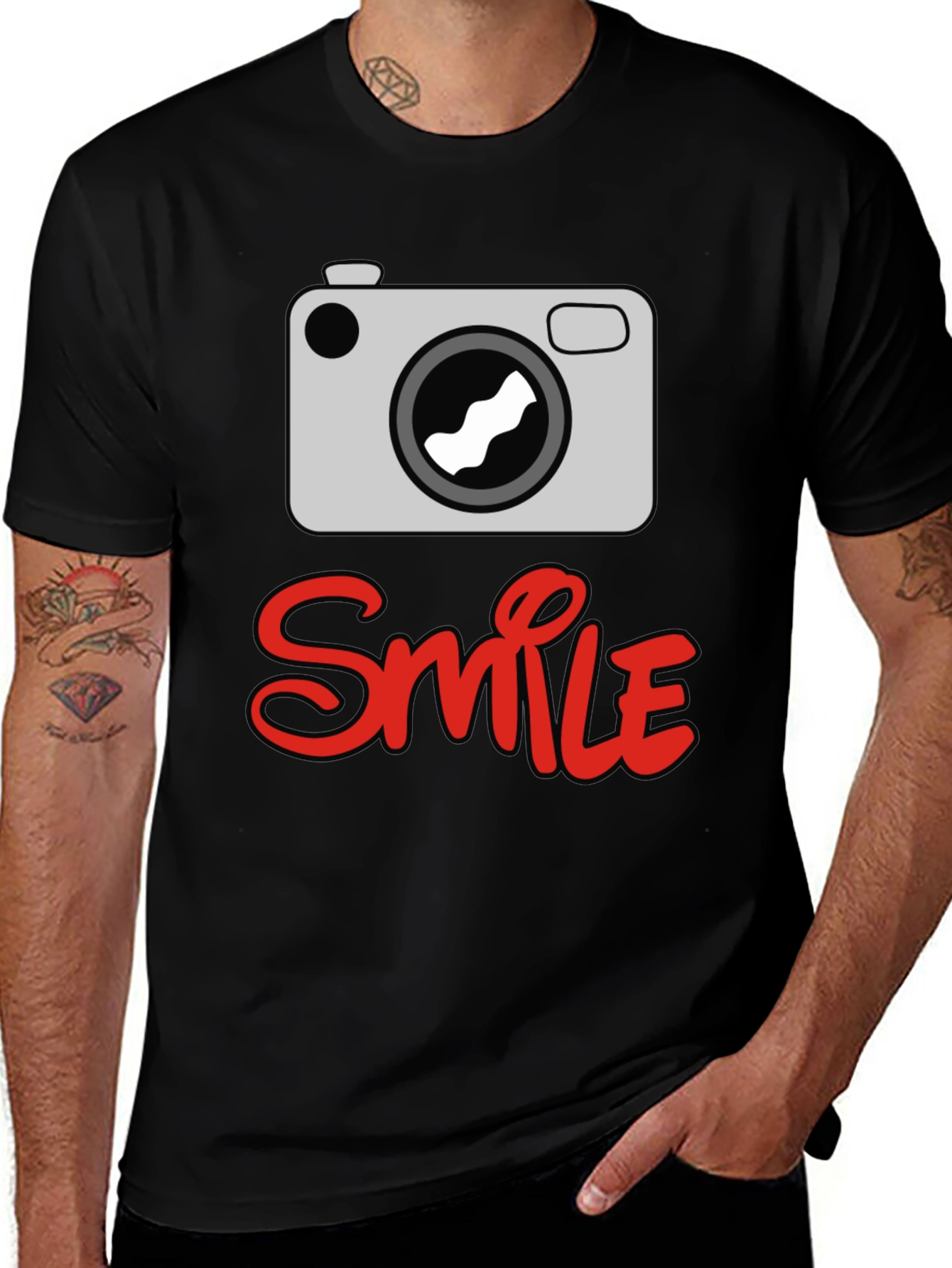 Variant 18 of Smile Camera Graphic Tee - Photo Lover's T-Shirt