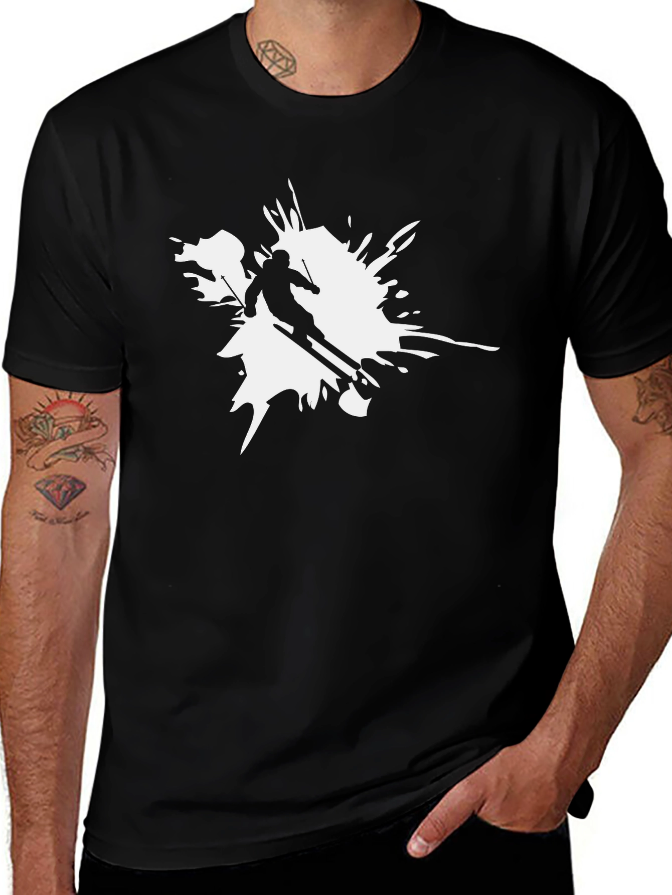 Variant 25 of Skiing Splash Graphic T-Shirt - Cool Sport Tee