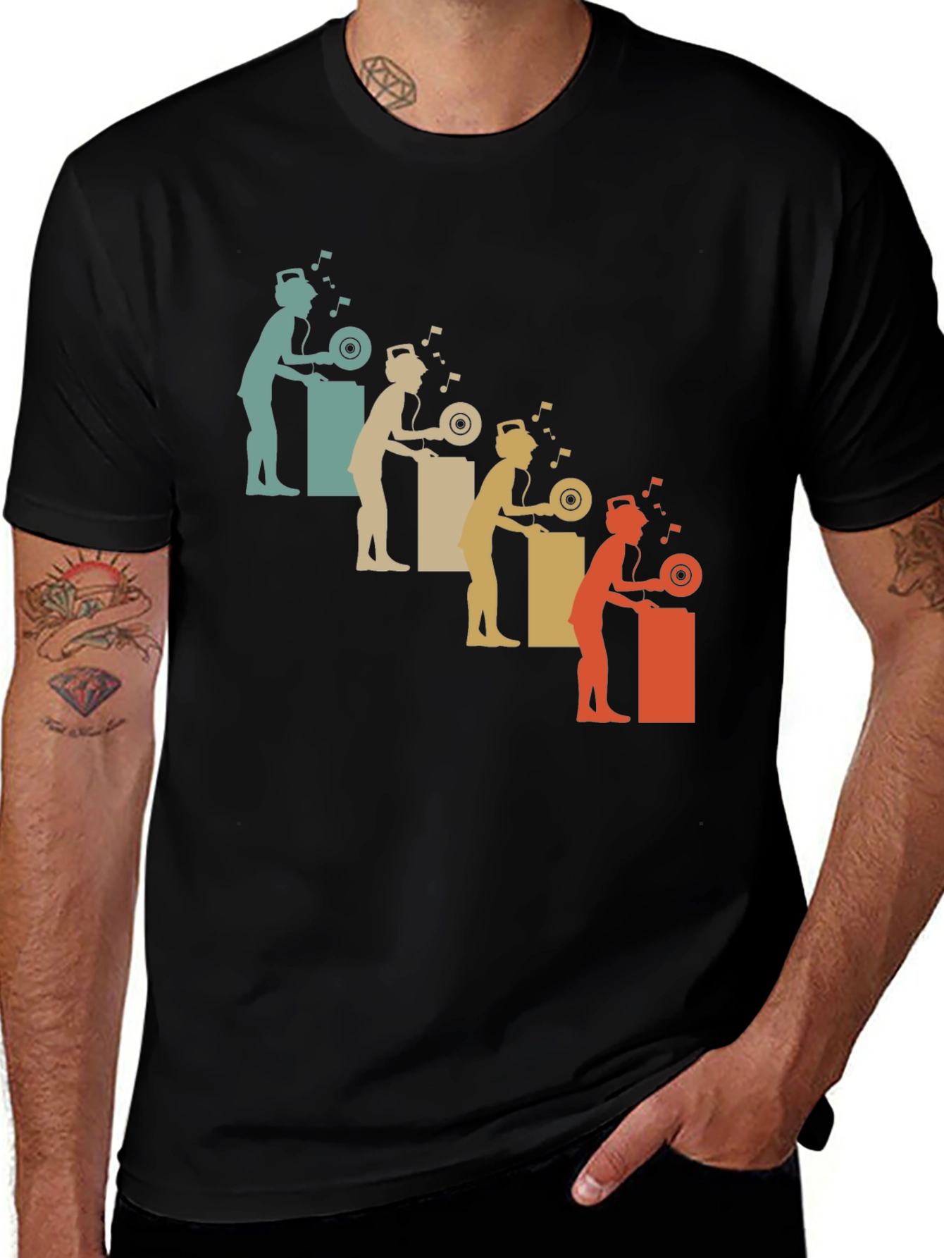 Variant 8 of Retro DJ Graphic T-Shirt - Vintage Style Music Lover Tee