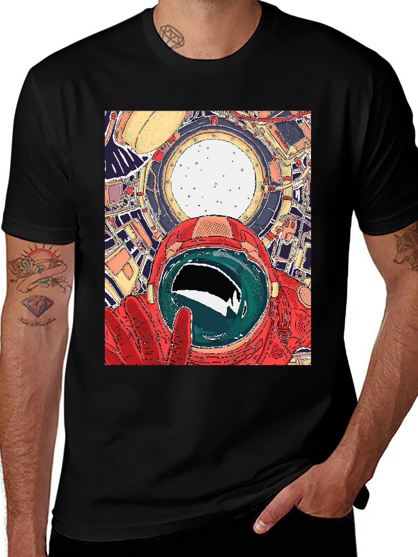 Variant 3 of Astronaut Space Art Graphic T-Shirt