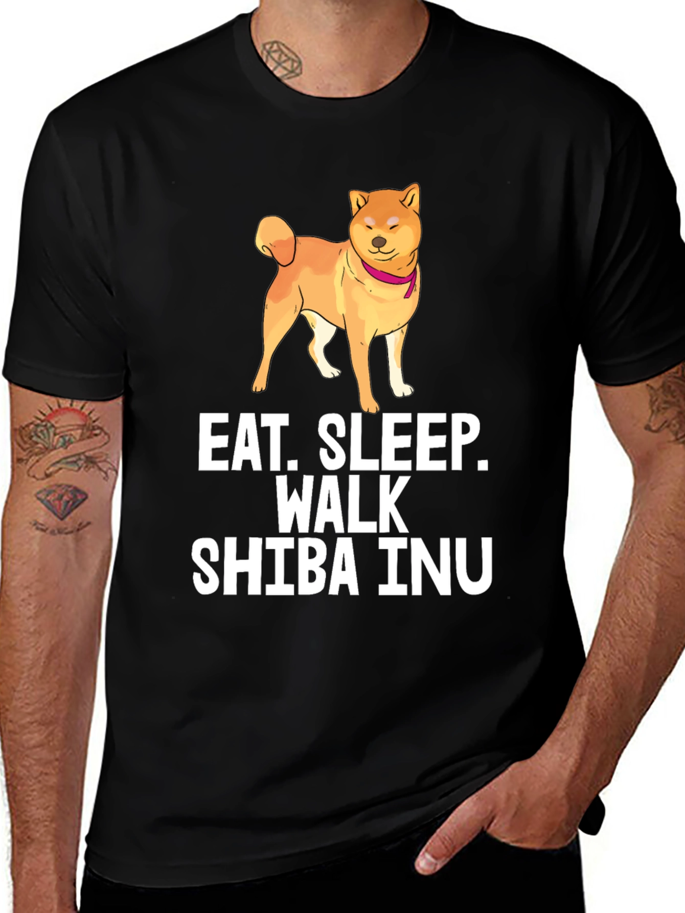Variant 12 of Eat Sleep Walk Shiba Inu T-Shirt