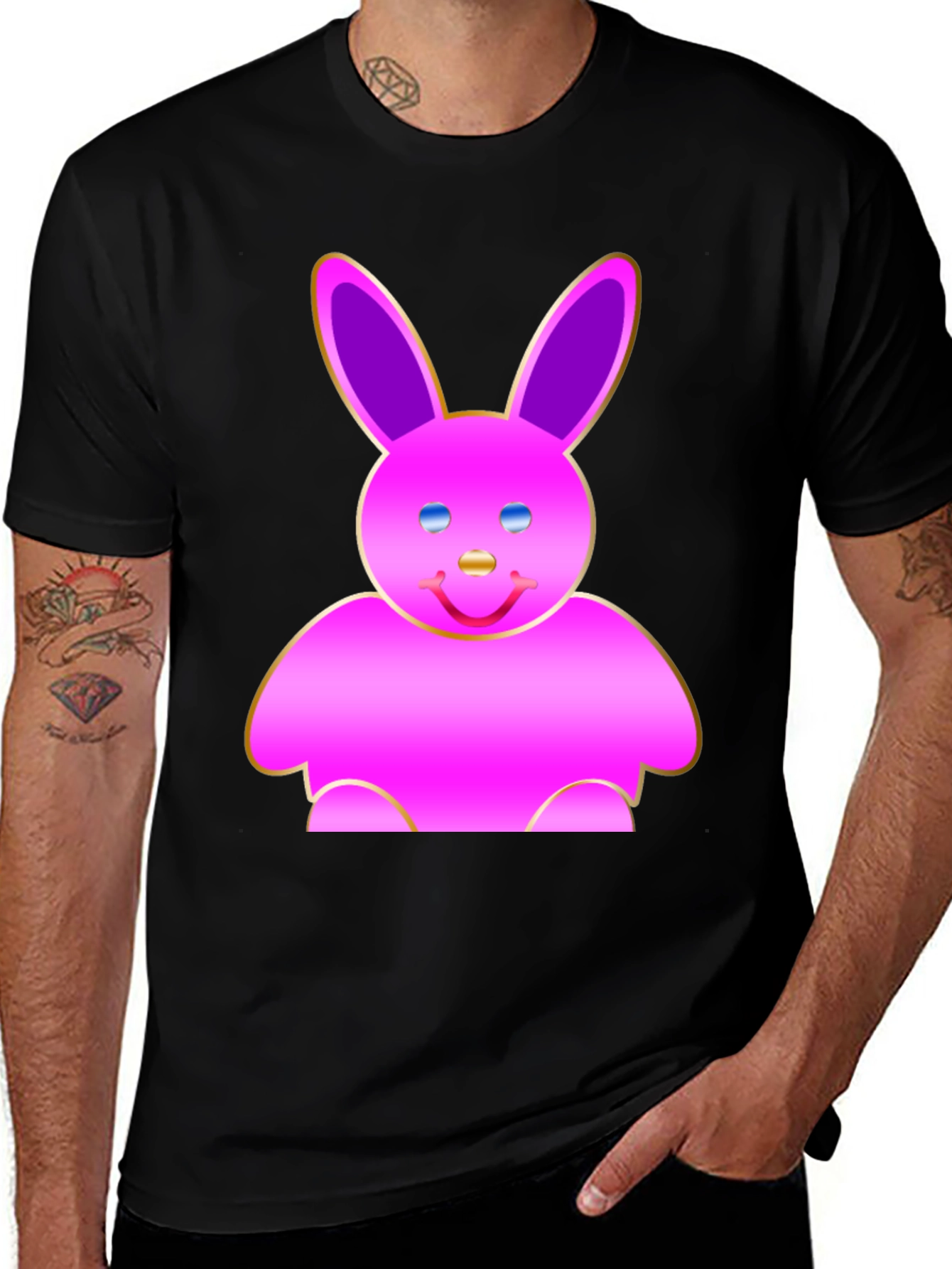 Variant 22 of Cute Pink Bunny Graphic Tee - Soft Cotton Blend