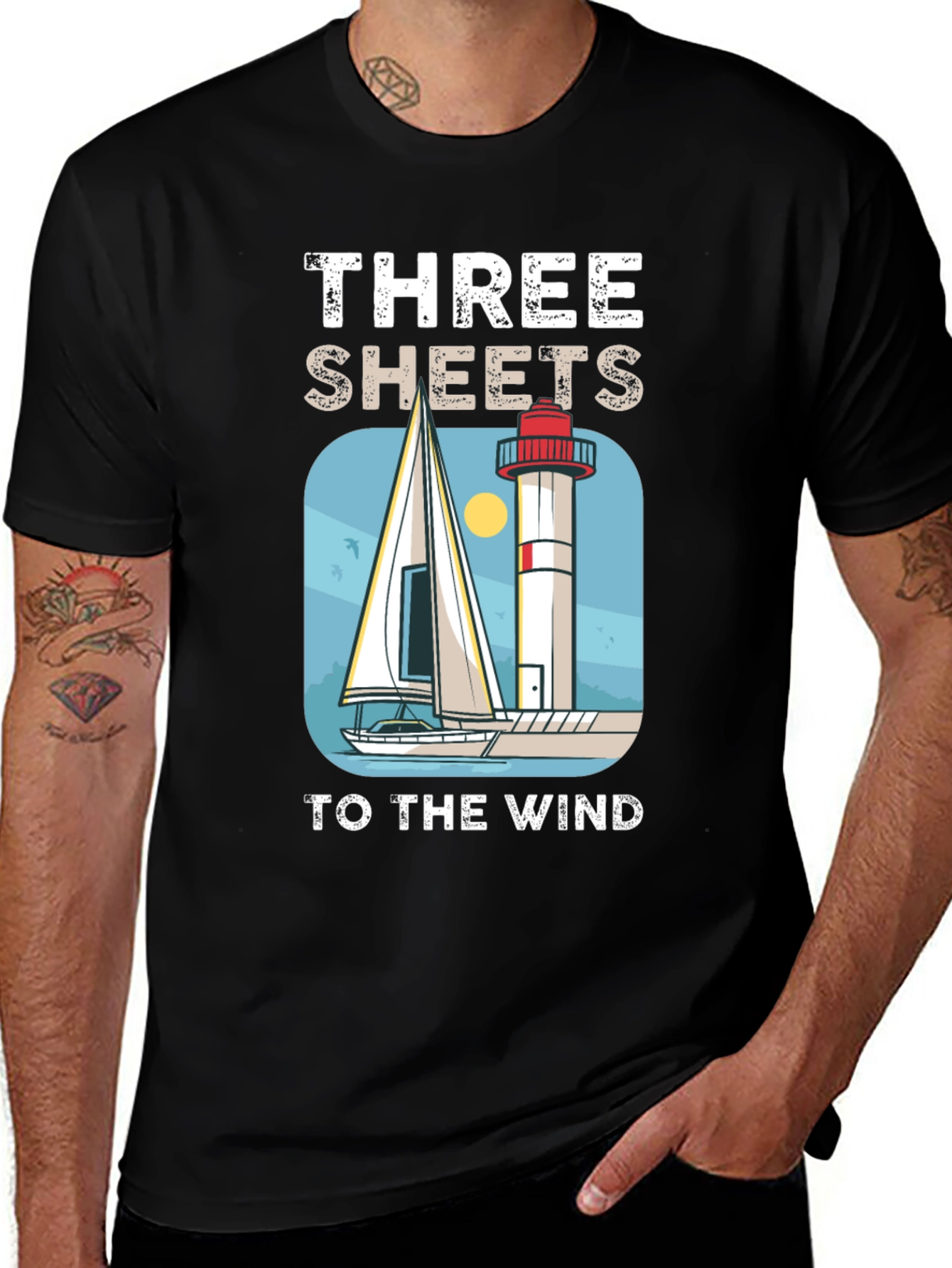 Variant 3 of Three Sheets to the Wind T-Shirt - Boating Nautical Tee