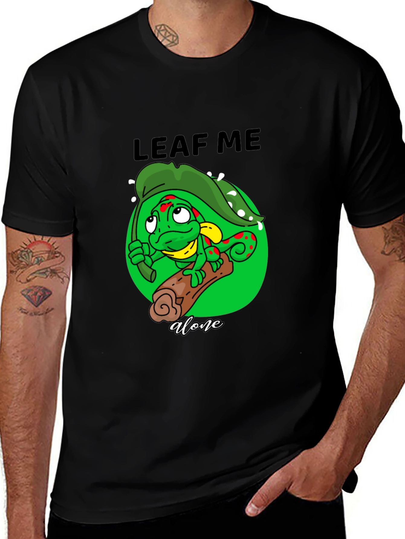 Leaf Me Alone Chameleon T-Shirt