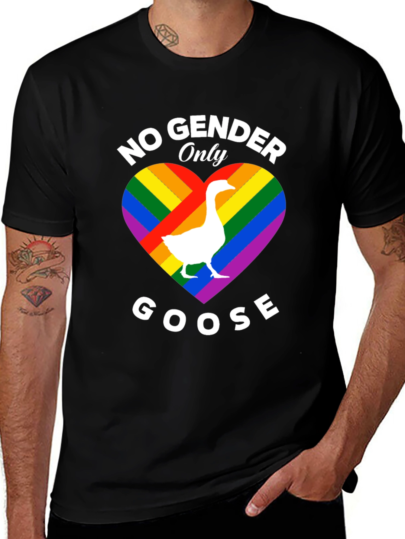 Black No Gender Only Goose Pride T-Shirt main image