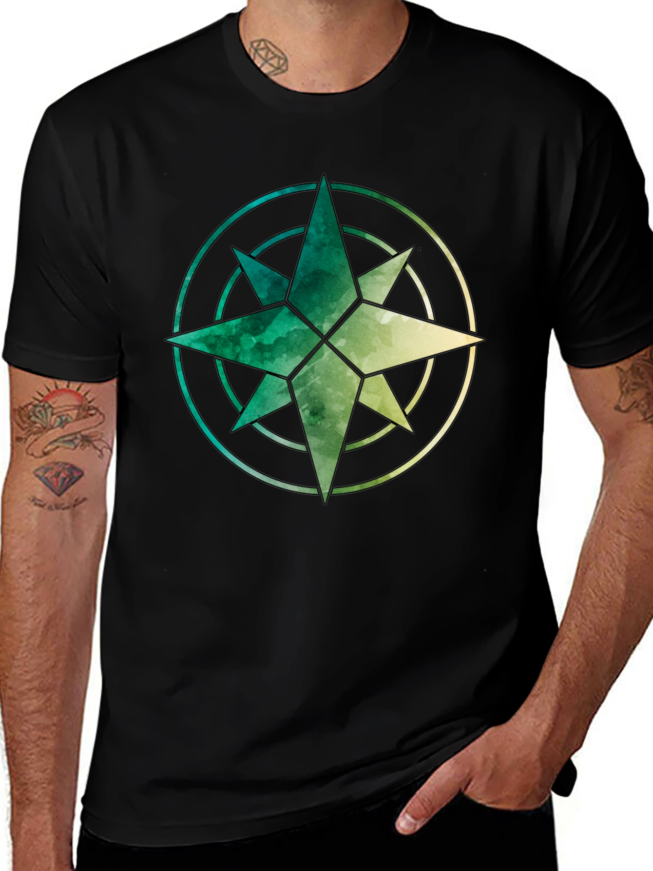 Variant 11 of Watercolor Compass Graphic Tee
