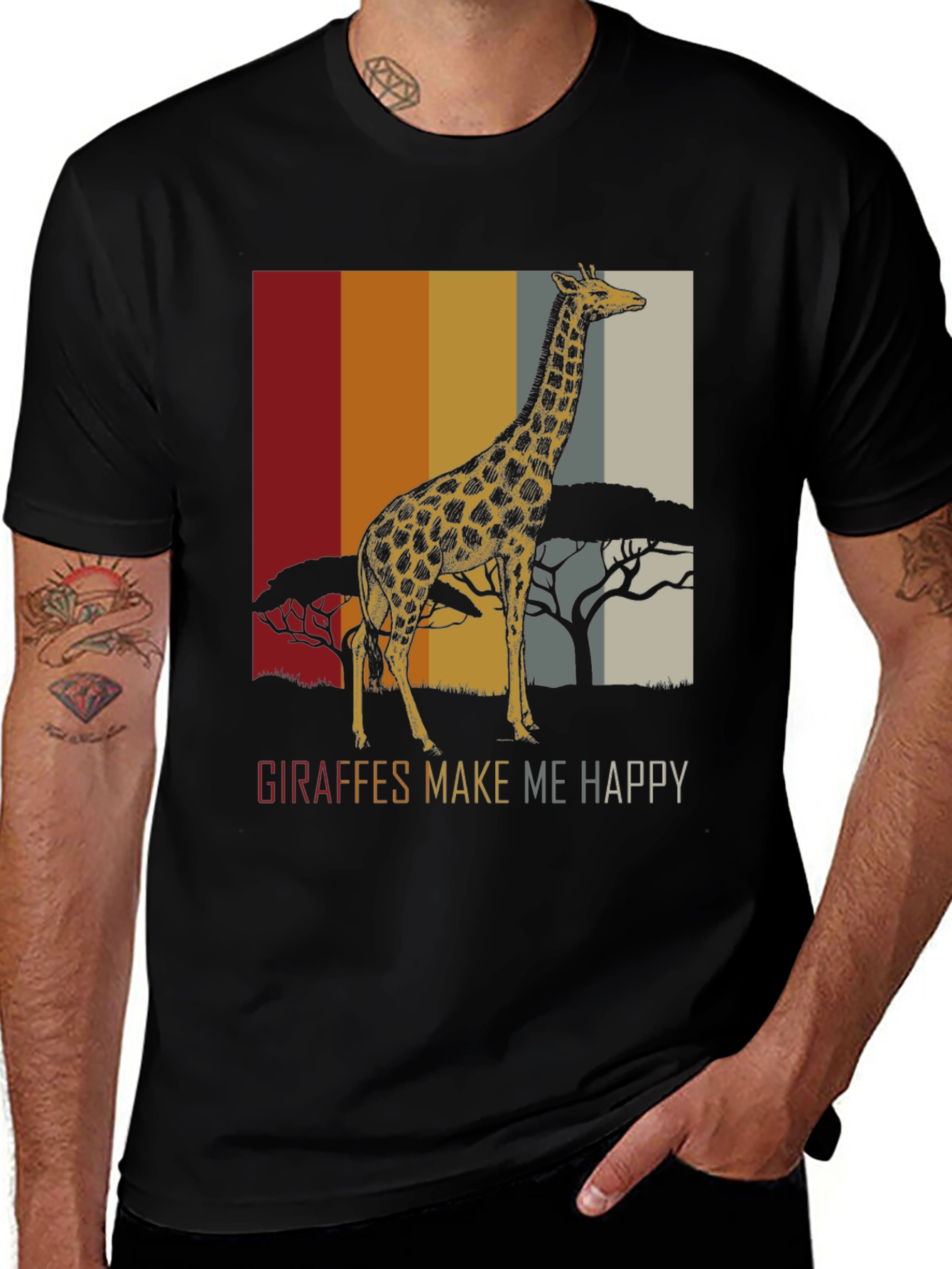 Giraffe Graphic Tee - Makes Me Happy