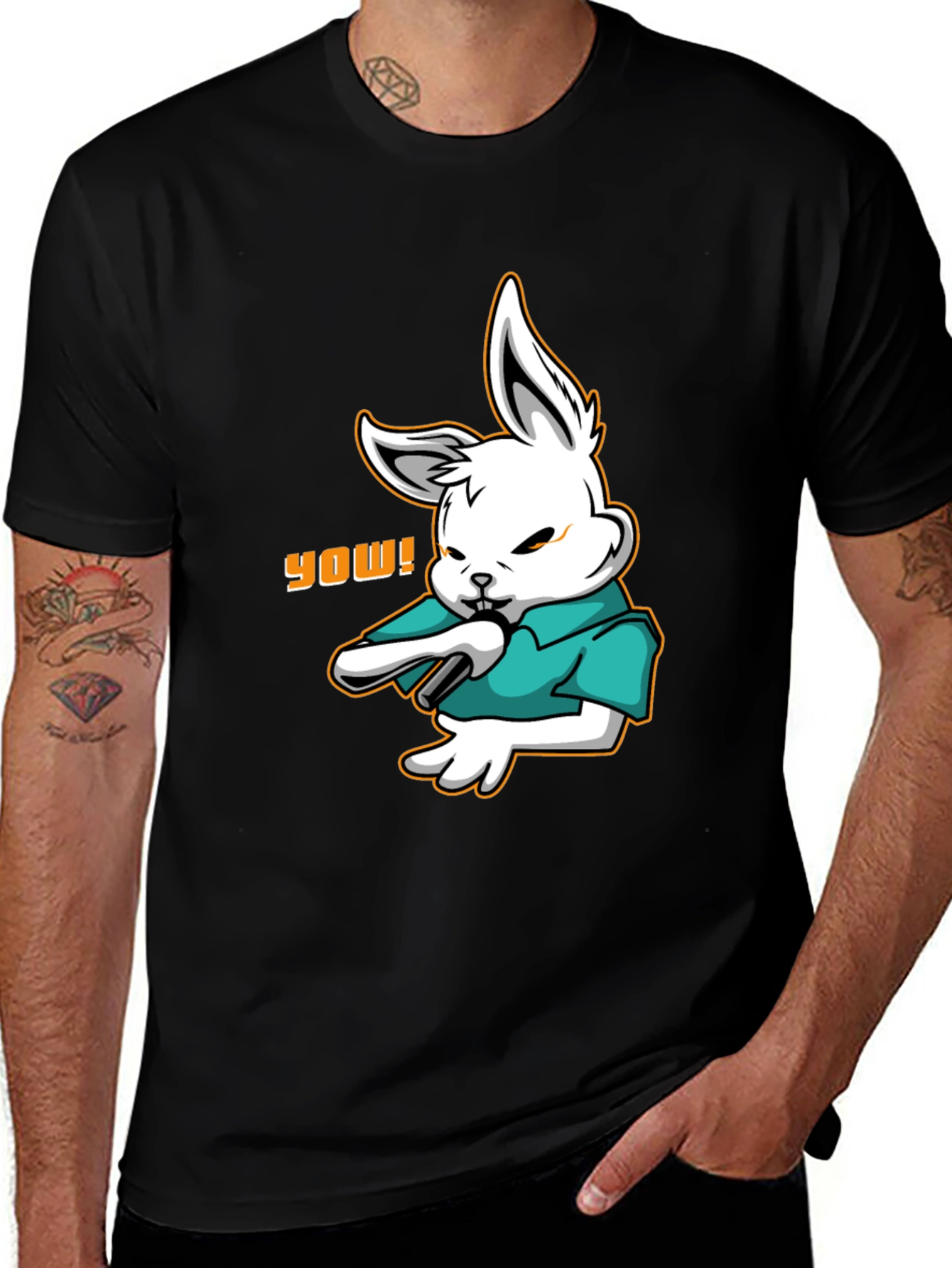Variant 28 of Rabbit Rapper Graphic T-Shirt - Cool Urban Style
