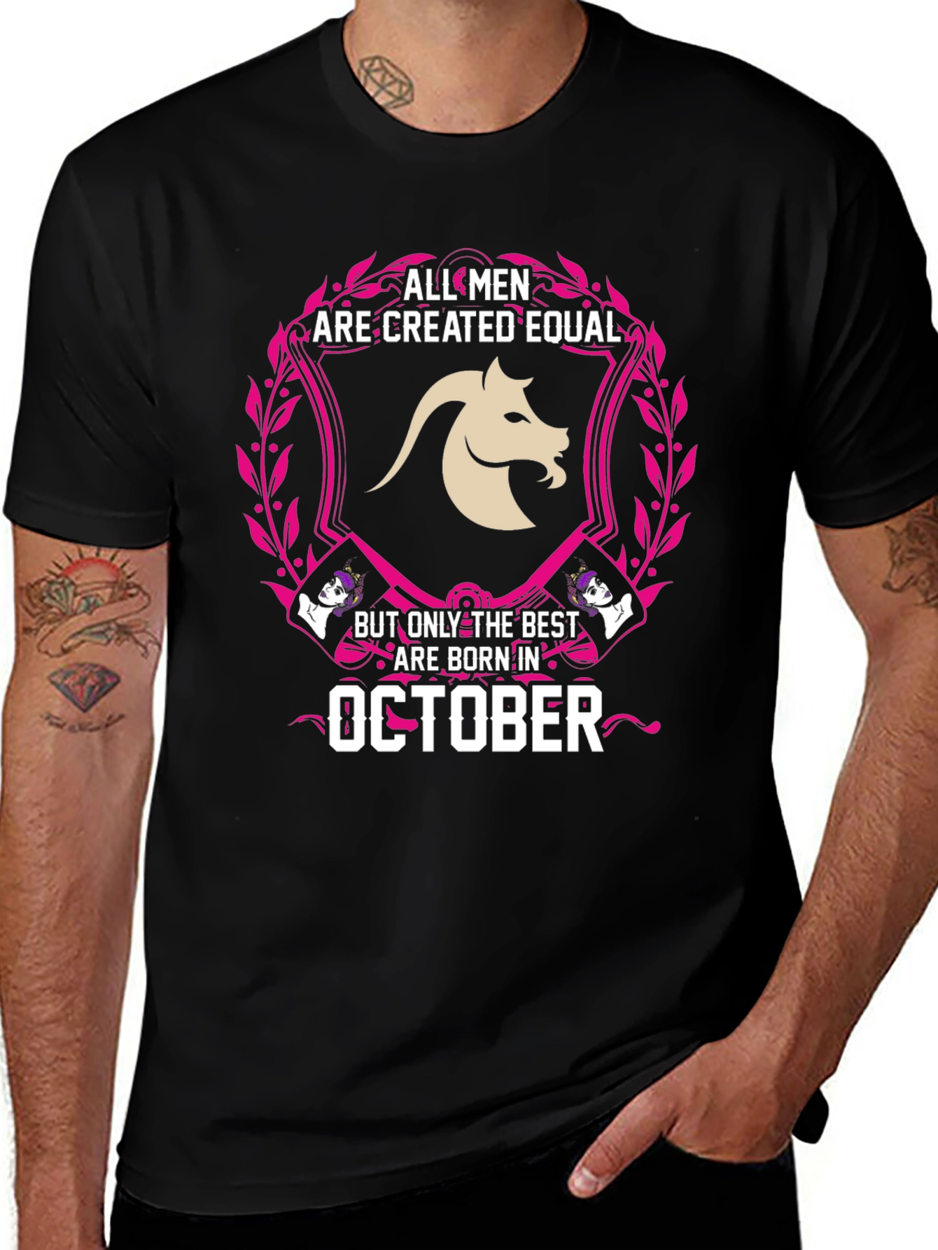Variant 5 of All Men Are Created Equal, October Birthday T-Shirt