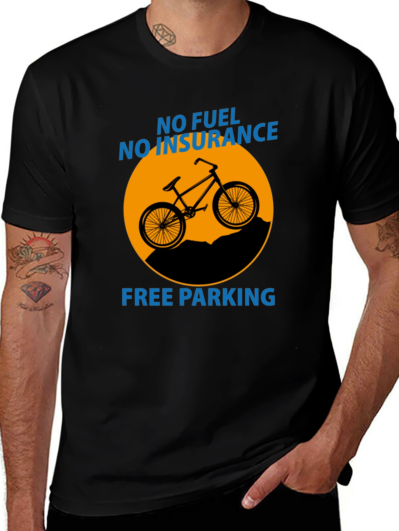 Variant 19 of No Fuel No Insurance Funny Bike T-Shirt