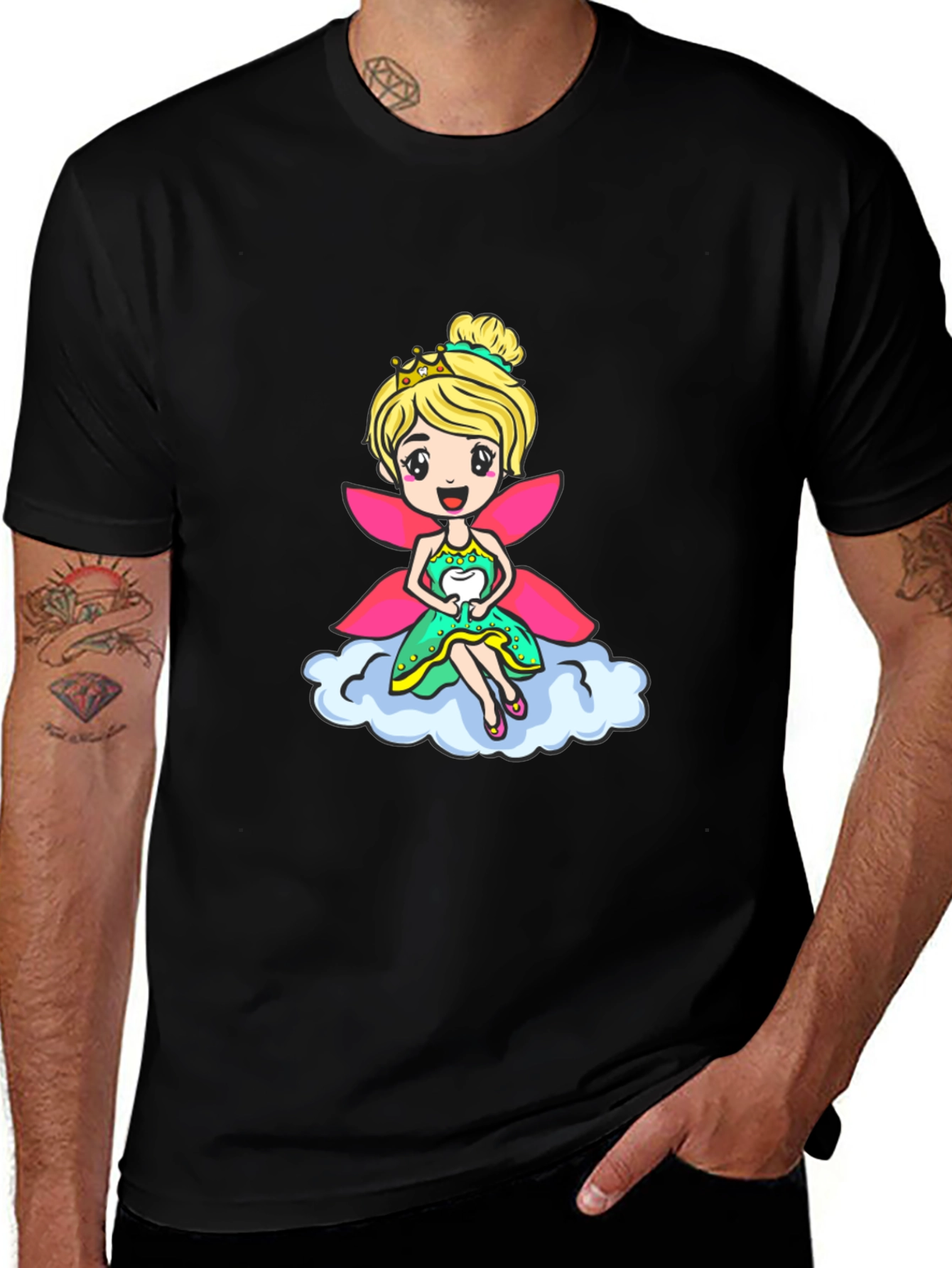 Variant 24 of Tooth Fairy T-Shirt - Black Cotton Tee