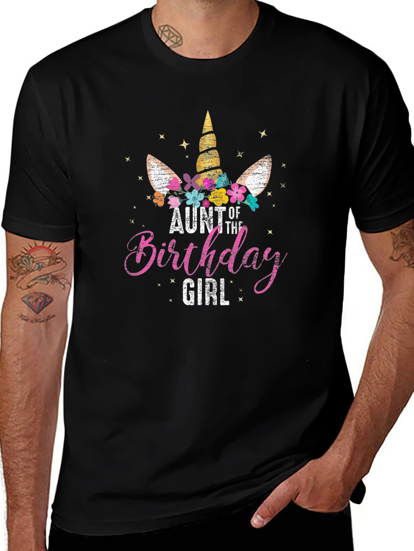 Variant 2 of Aunt of the Birthday Girl Unicorn T-Shirt