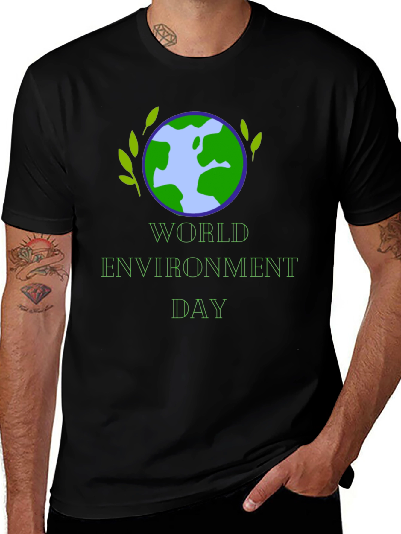 Variant 28 of World Environment Day Black Graphic T-Shirt