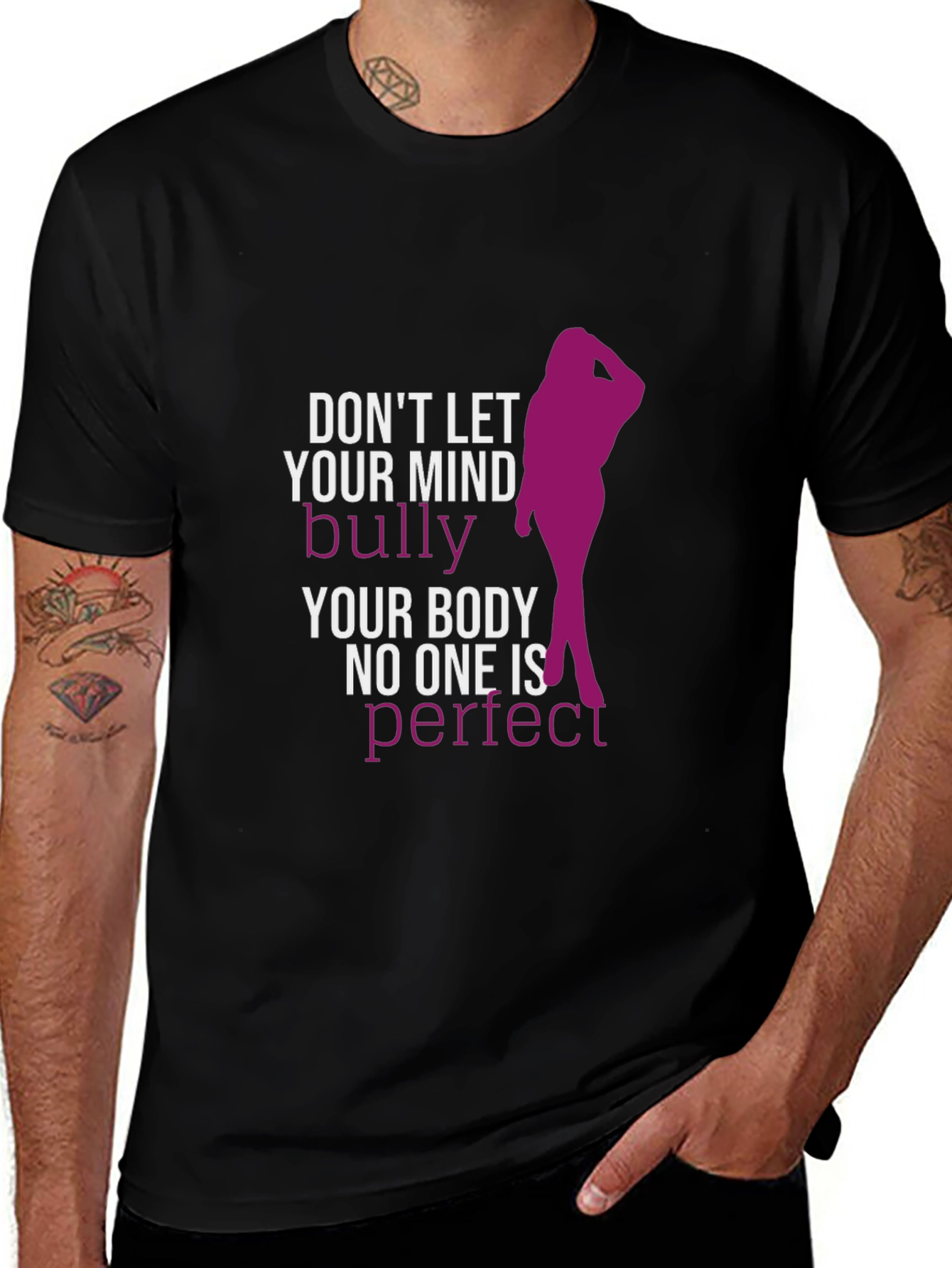 Variant 19 of Body Positive Graphic Tee - Don't Let Your Mind Bully