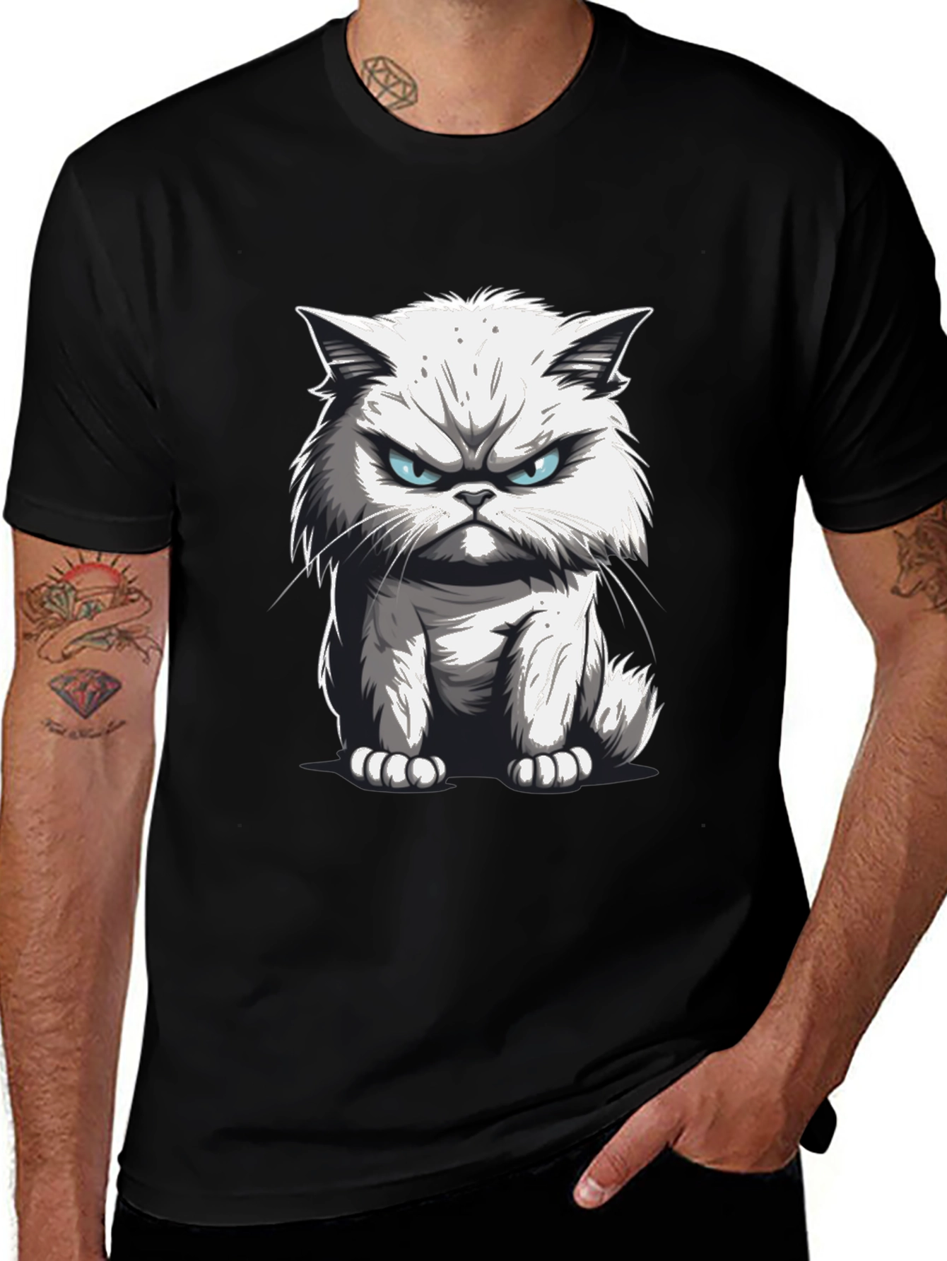 Variant 4 of Grumpy Cat Graphic Tee - Men's Black T-Shirt