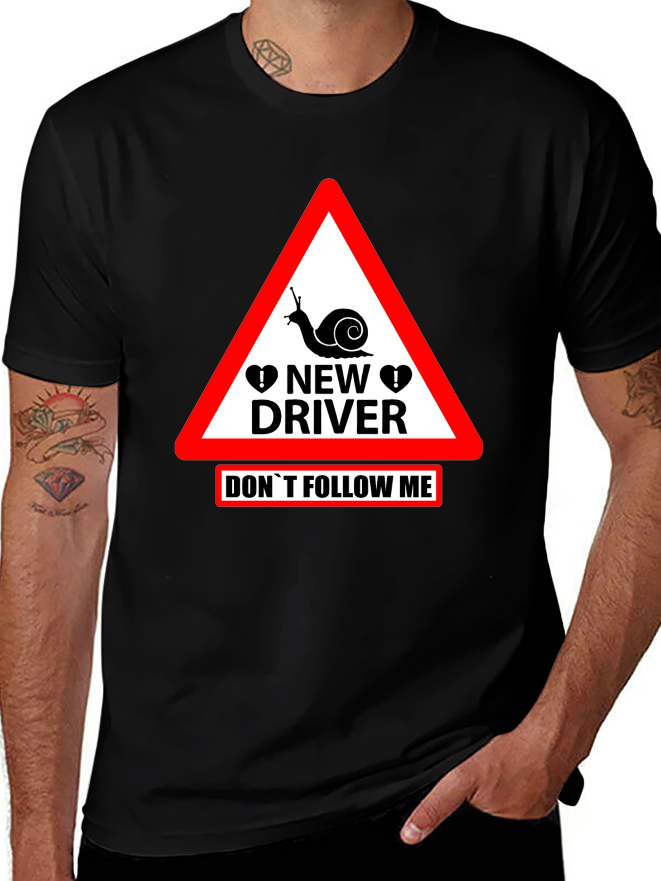 Funny New Driver Snail T-Shirt - Beginner Driver Caution Tee