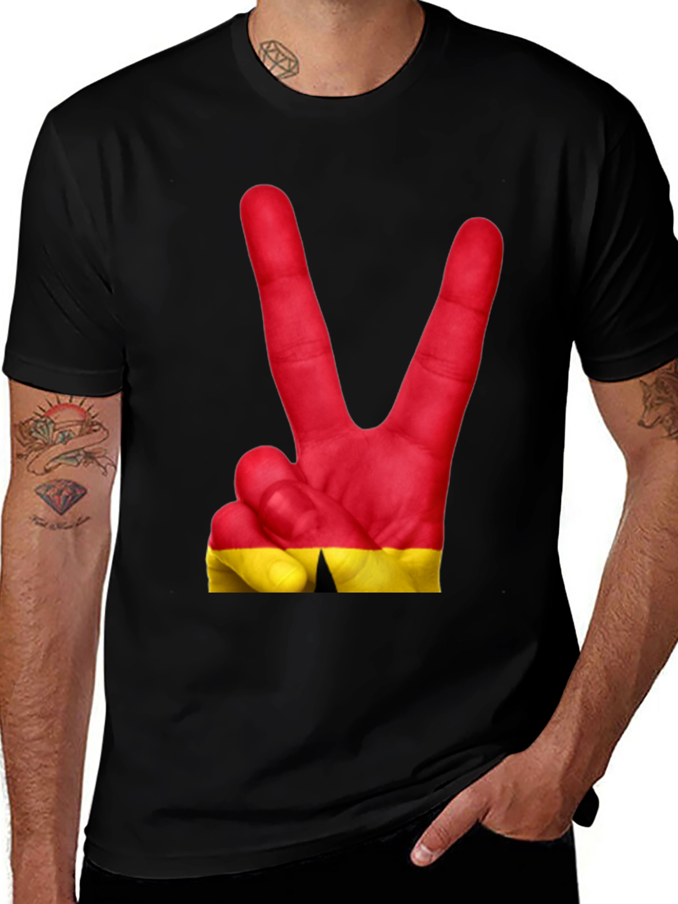 Variant 8 of Germany Flag Peace Sign Graphic T-Shirt