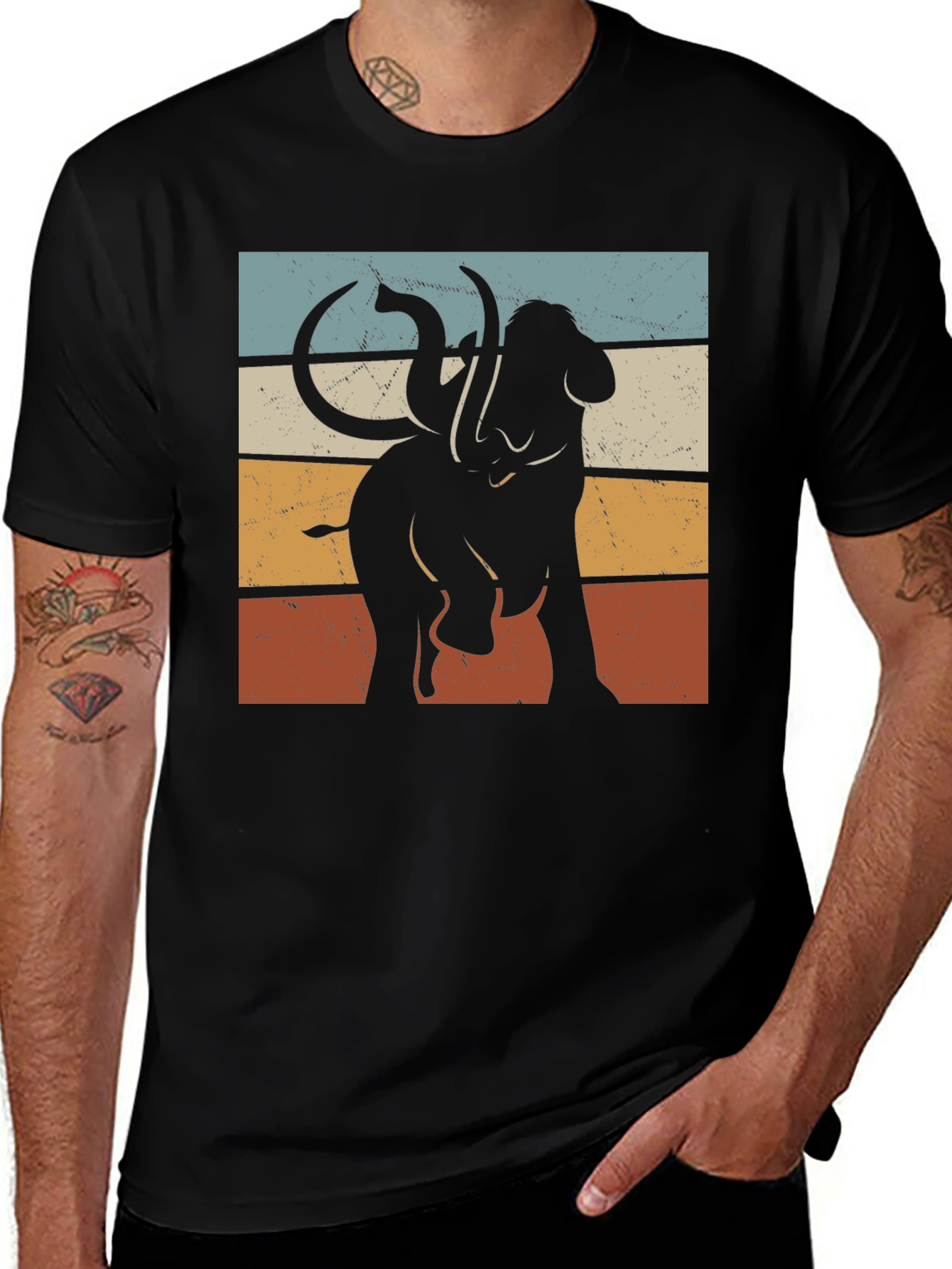 Retro Mammoth Graphic Tee - Vintage Style Shirt