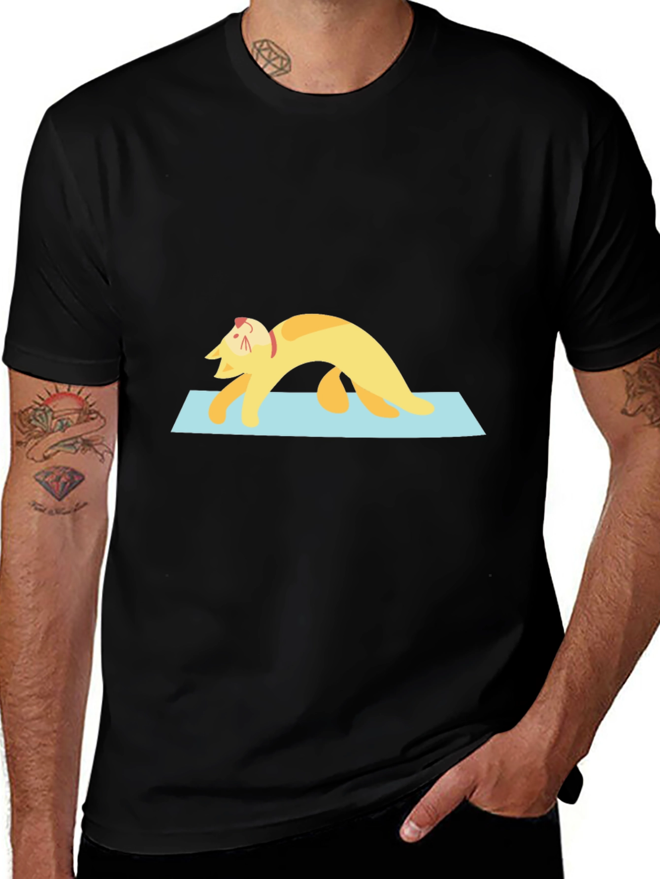 Variant 21 of Yoga Cat Black T-Shirt