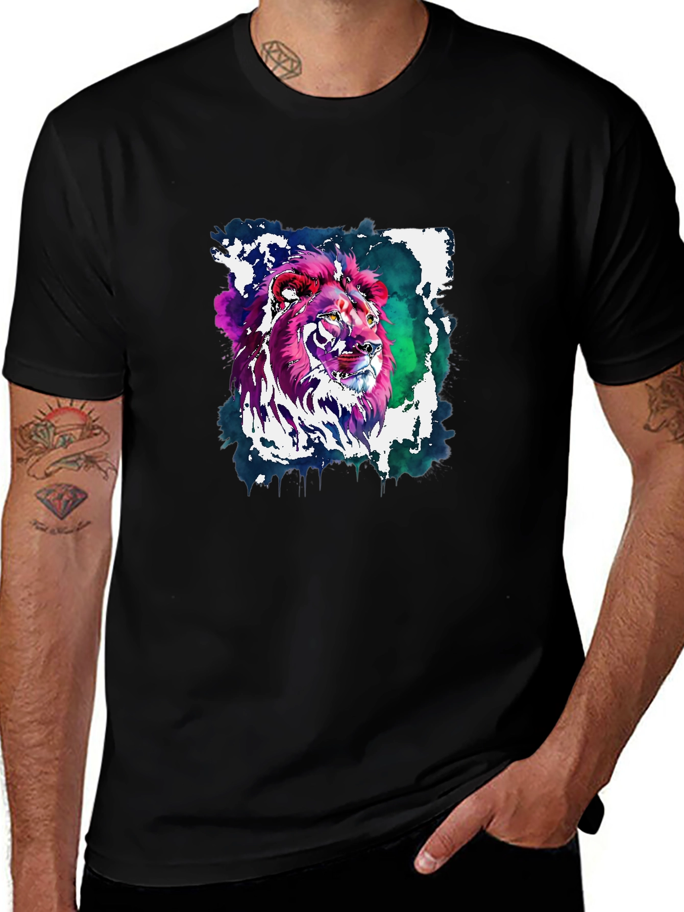 Variant 30 of Vivid Watercolor Lion Graphic T-Shirt