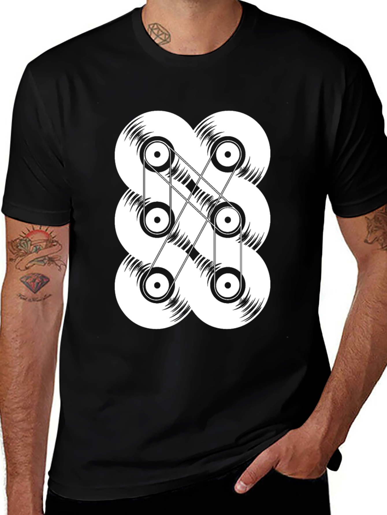 Variant 7 of Retro Record T-Shirt - Cool Graphic Tee