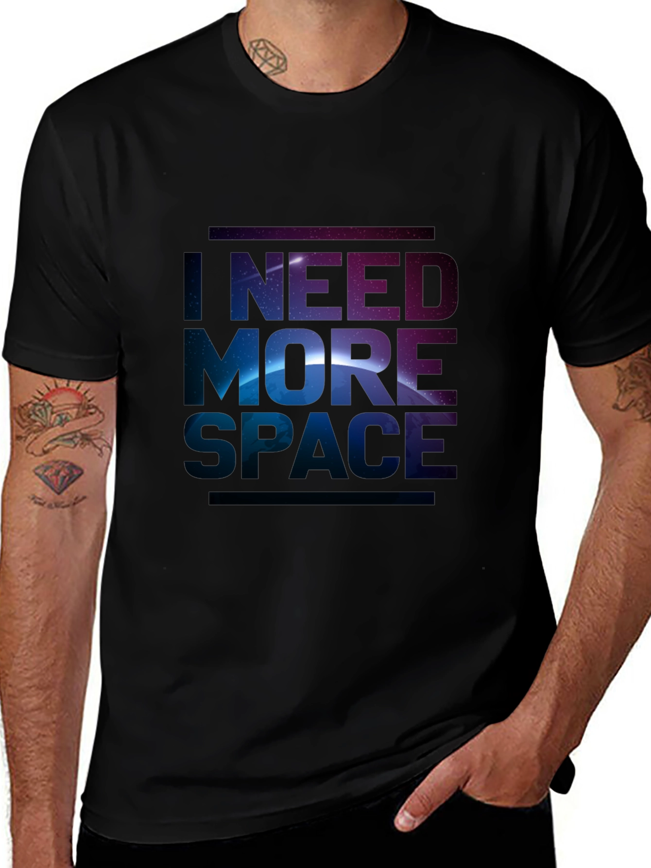 Variant 7 of I Need More Space Graphic Tee - Galaxy Design
