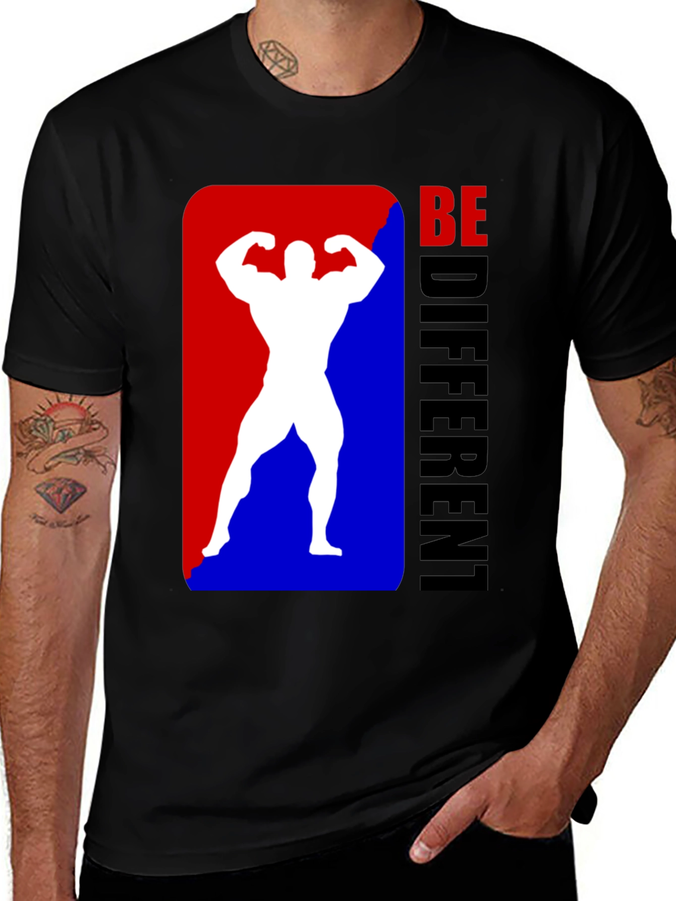 Variant 29 of Be Different Bodybuilder Graphic T-Shirt