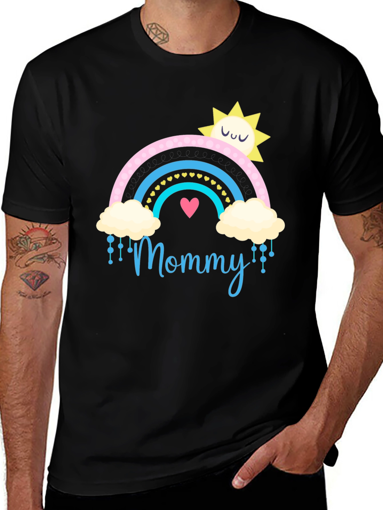 Cute Mommy Rainbow Graphic T-Shirt