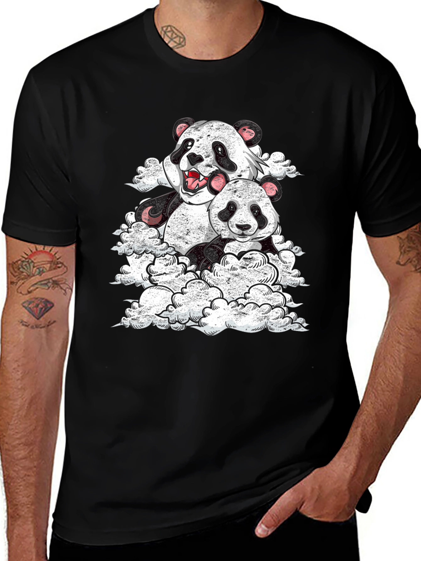 Variant 28 of Panda Cloud Black T-Shirt