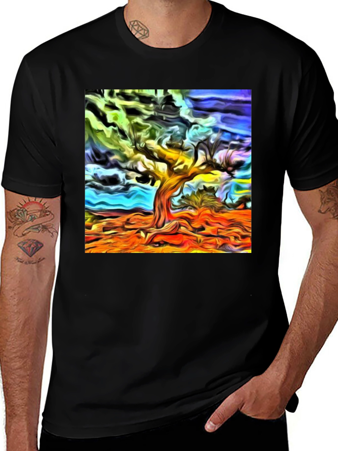 Variant 19 of Abstract Tree Graphic Tee - Artistic Expression