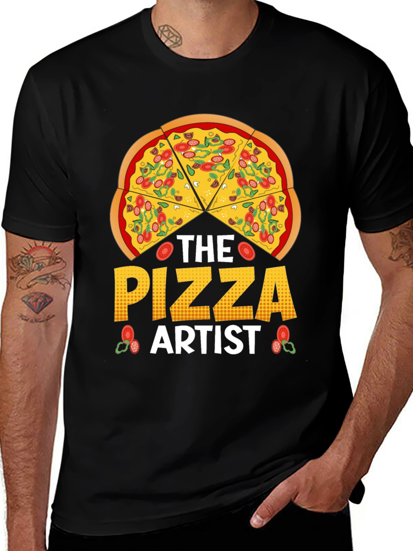 Black The Pizza Artist T-Shirt - Foodie Graphic Tee main image