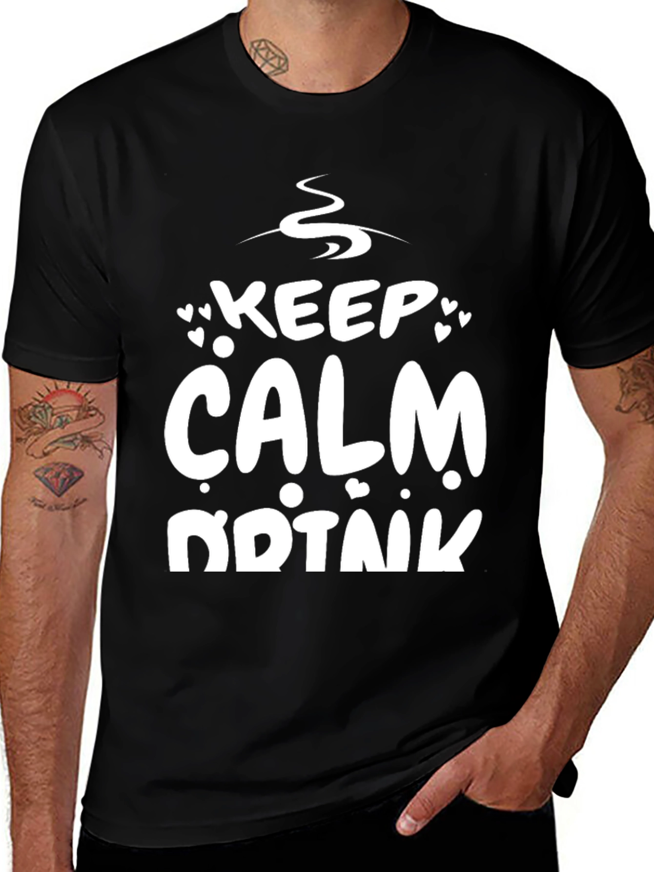 Variant 18 of Keep Calm and Drink T-Shirt - Black