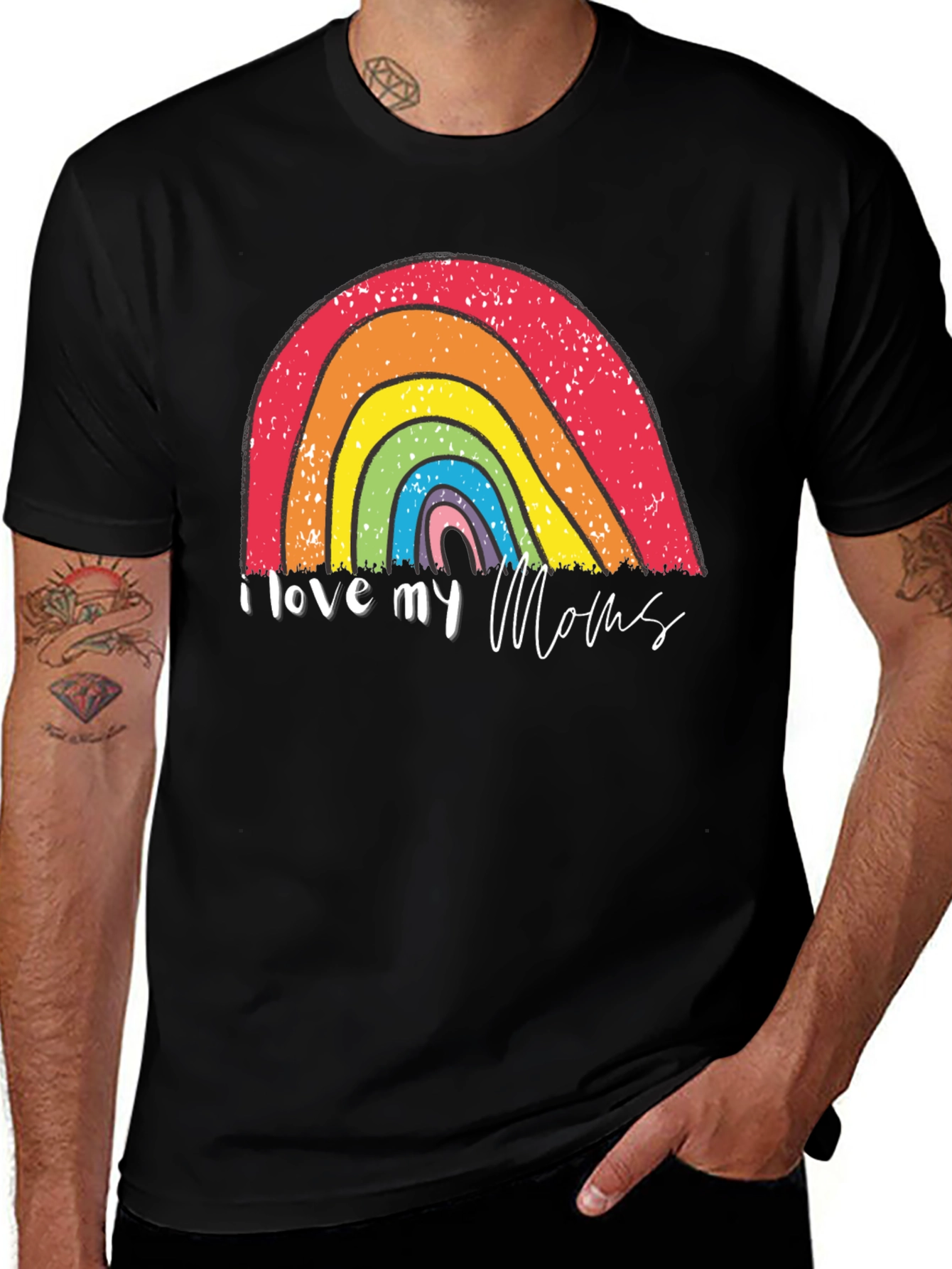 Variant 21 of I Love My Moms Rainbow Pride T-Shirt