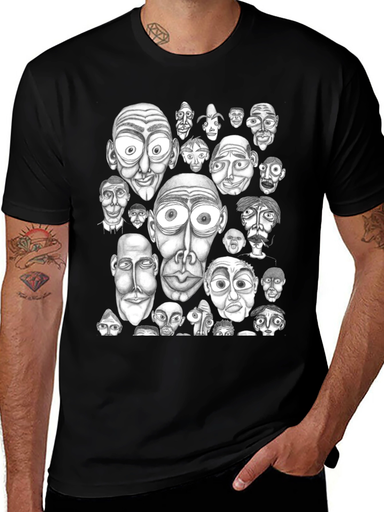 Variant 2 of Faces Galore Graphic Tee