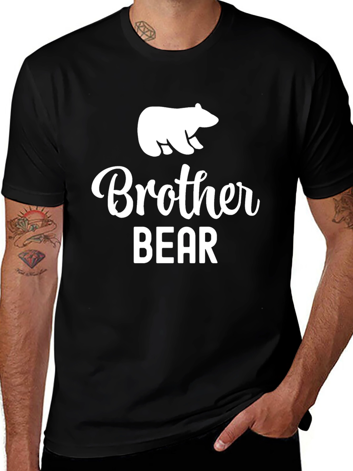 Variant 26 of Brother Bear Graphic T-Shirt - Black