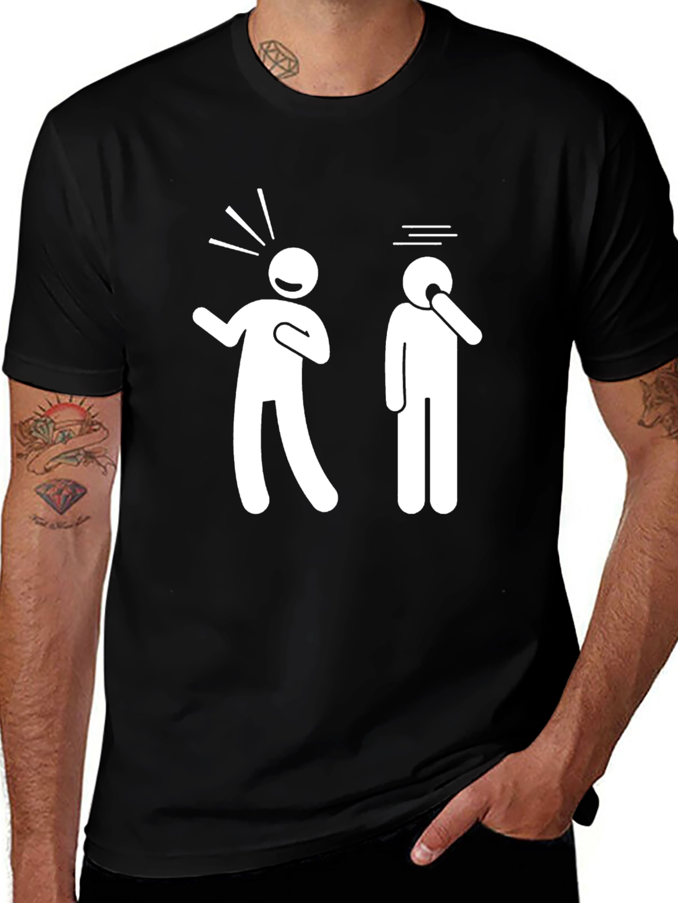 Variant 23 of Funny Stick Figure Graphic T-Shirt
