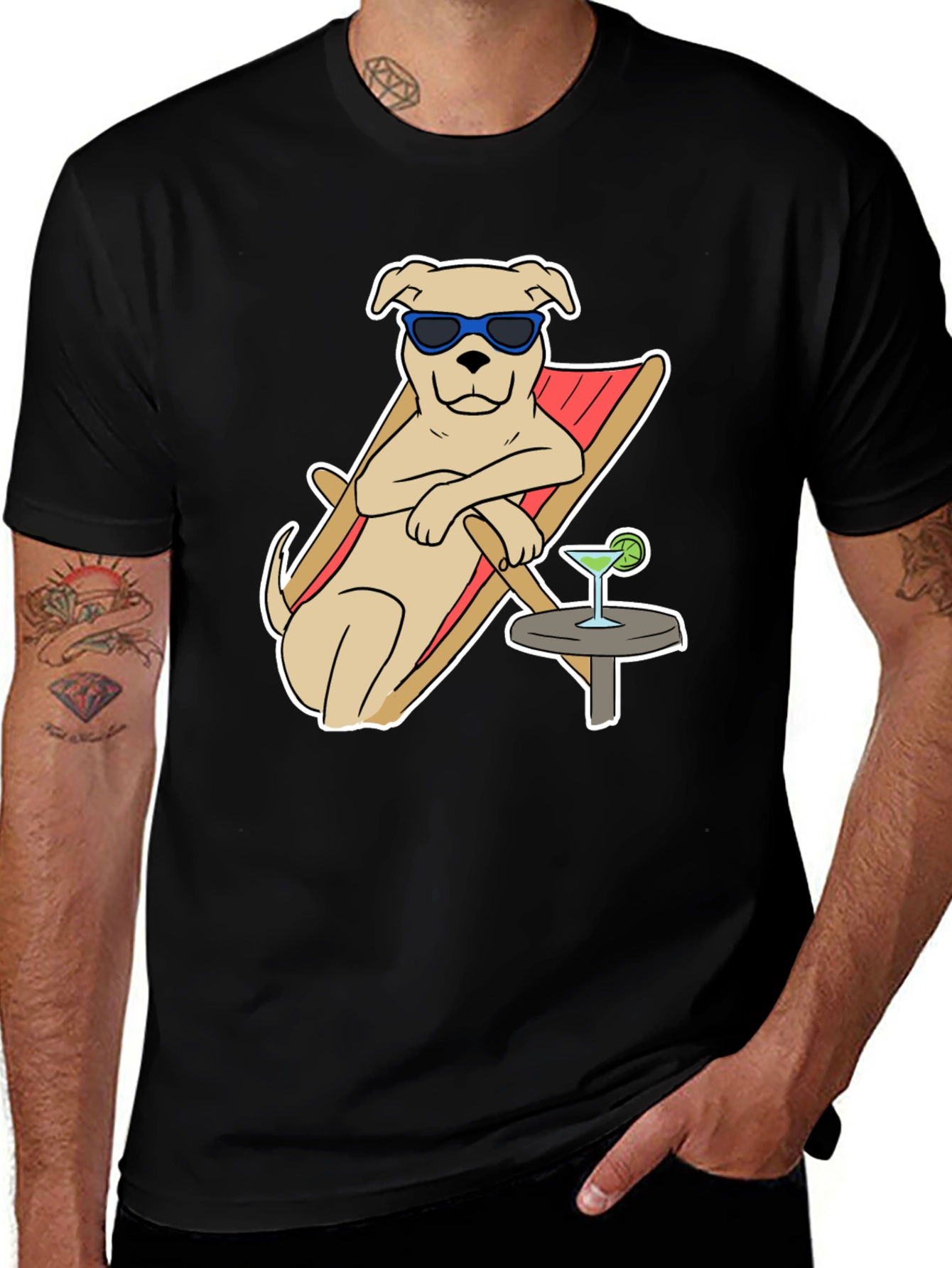 Variant 26 of Relaxed Dog Graphic Tee - Black