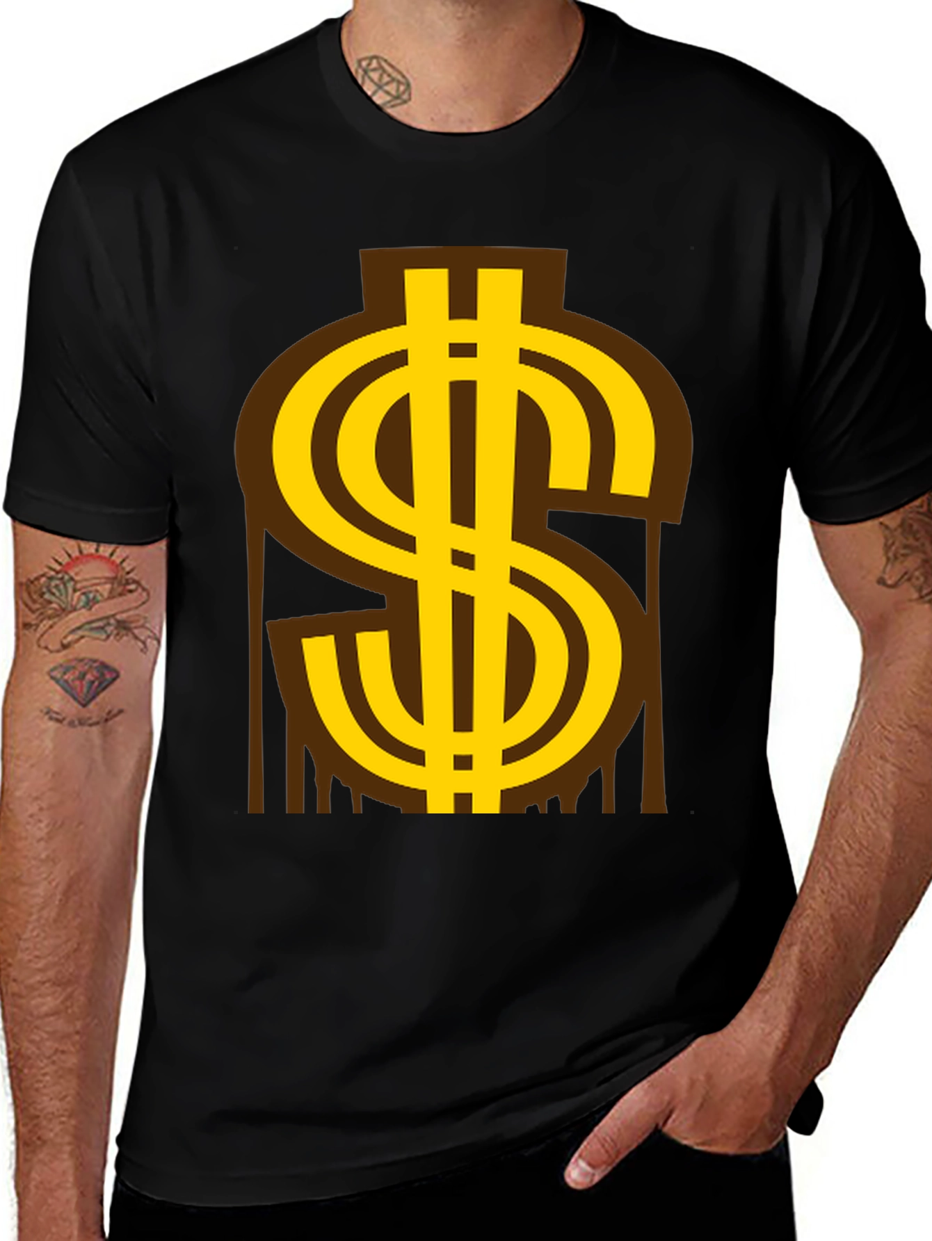 Variant 22 of Gold Dollar Sign Graphic Tee