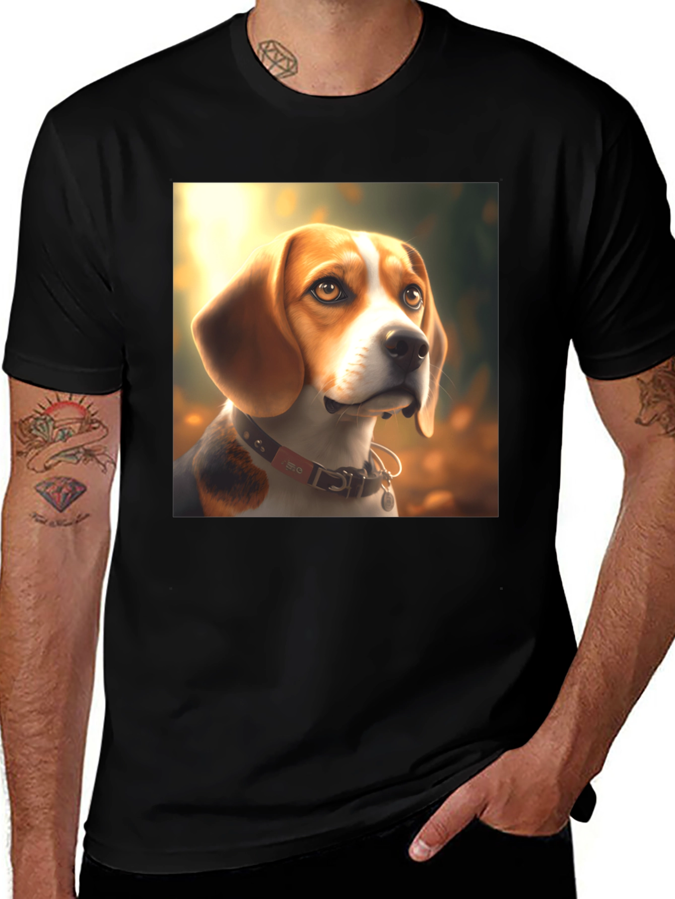Variant 6 of Beagle Dog Portrait Graphic T-Shirt