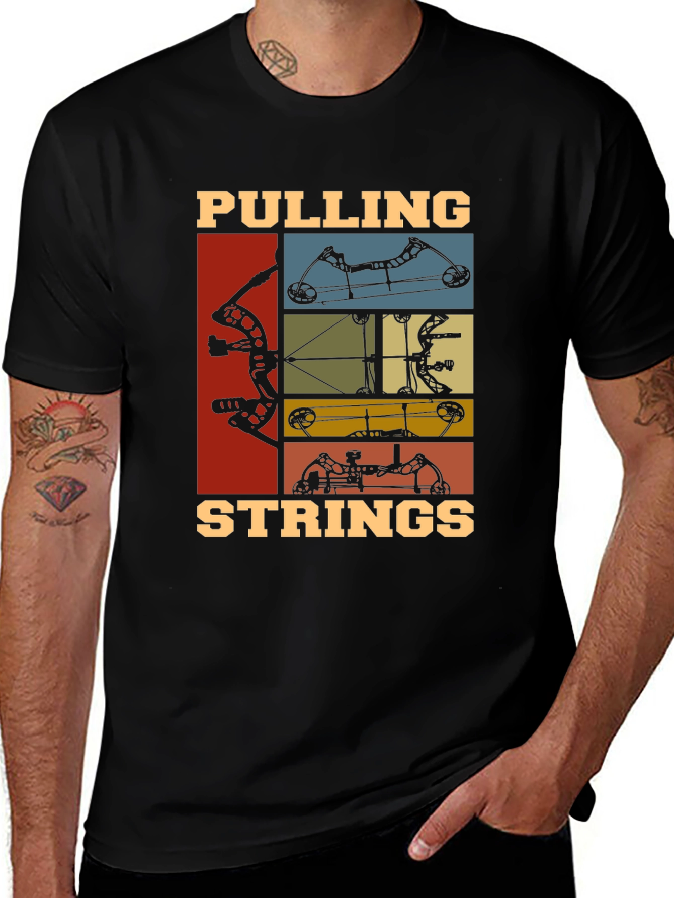 Variant 22 of Pulling Strings Bow Hunting T-Shirt