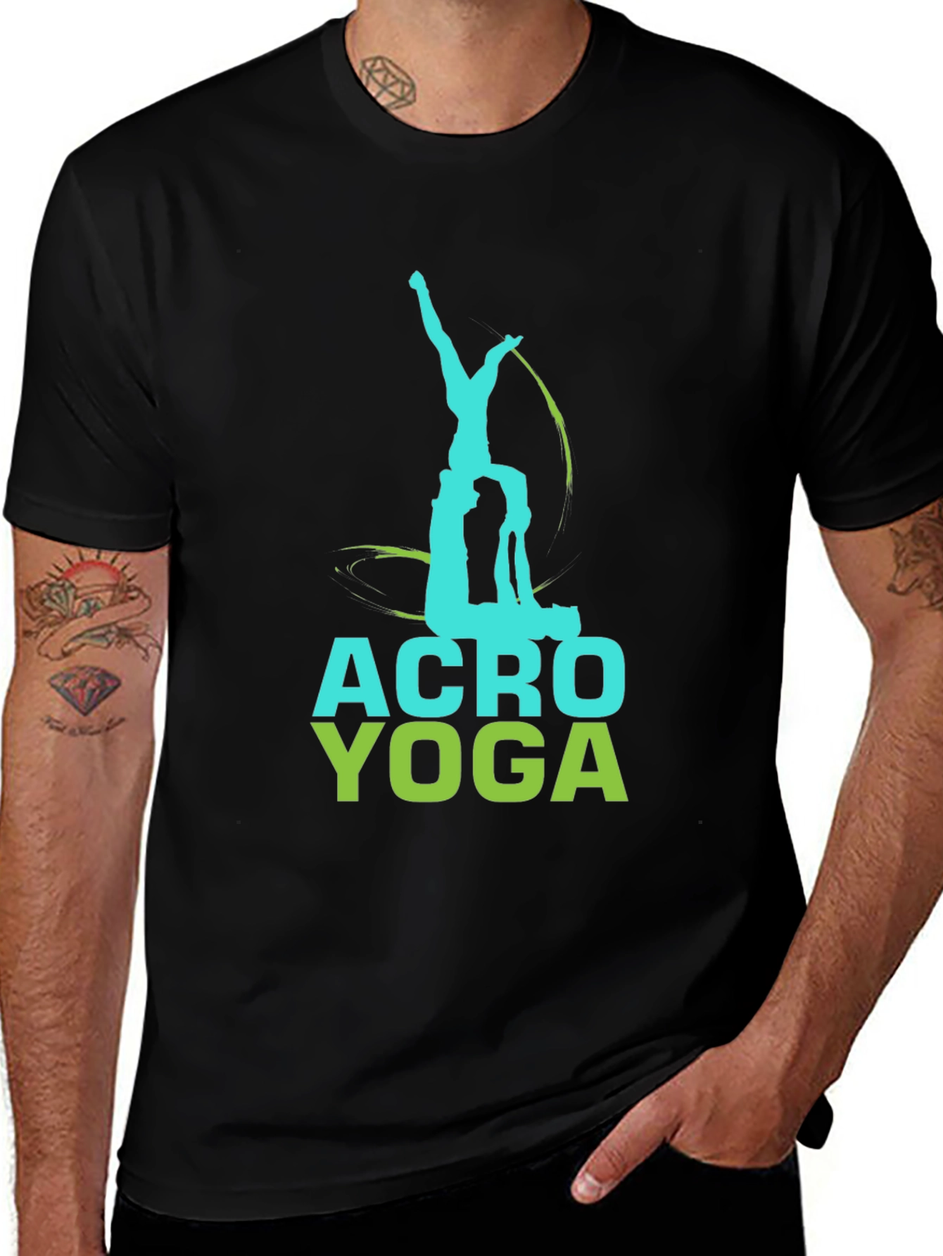Acro Yoga Graphic Tee - Black Cotton T-Shirt