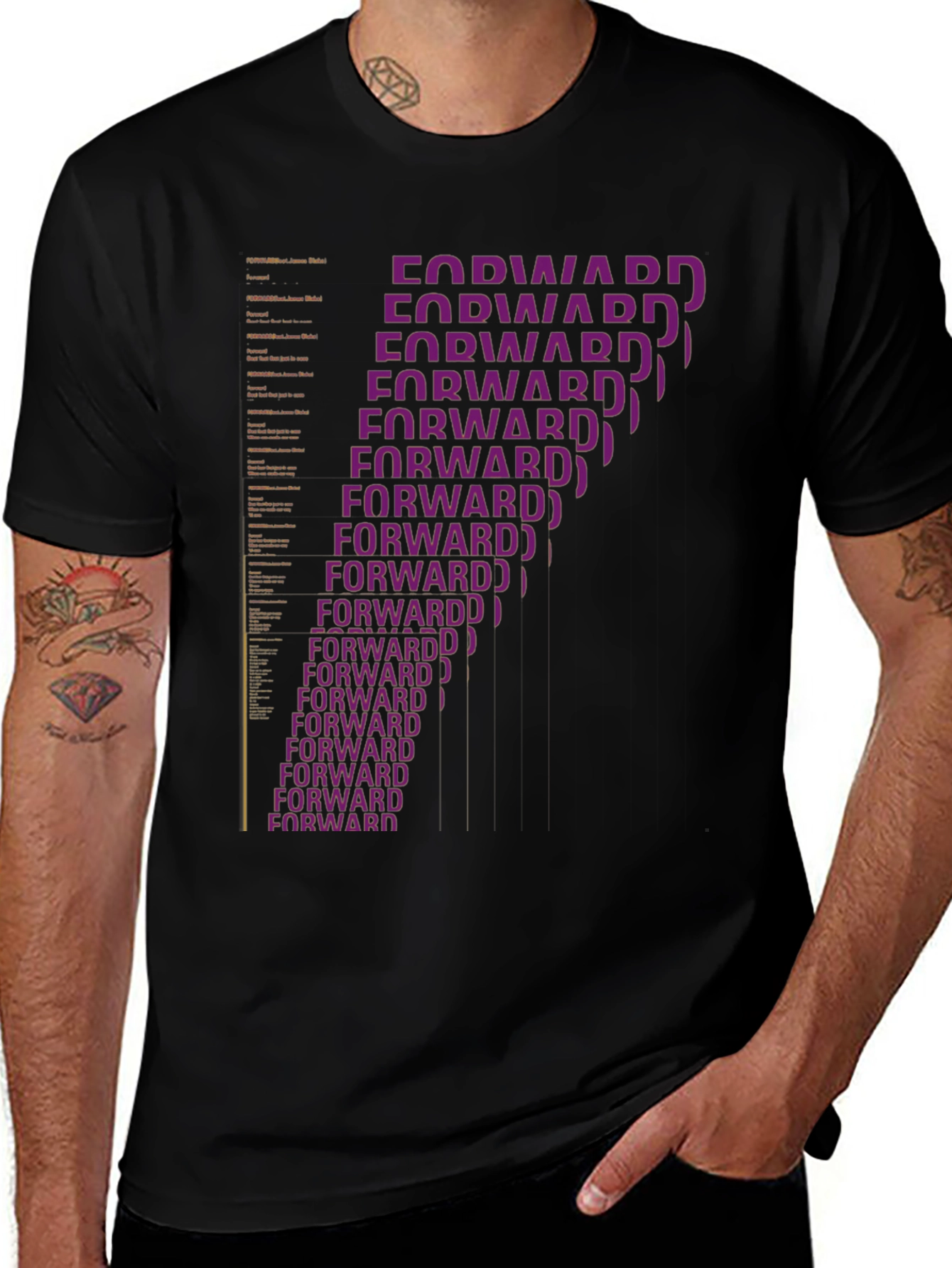 Variant 16 of Forward Statement Graphic Tee - Stylish Black T-Shirt