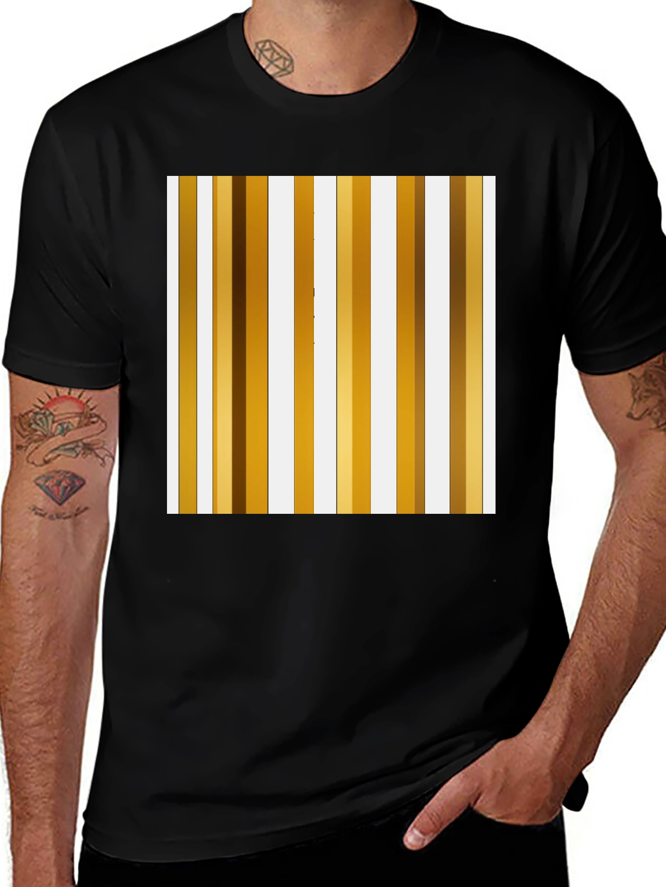 Striped Pattern Tee - Stylish Casual Wear