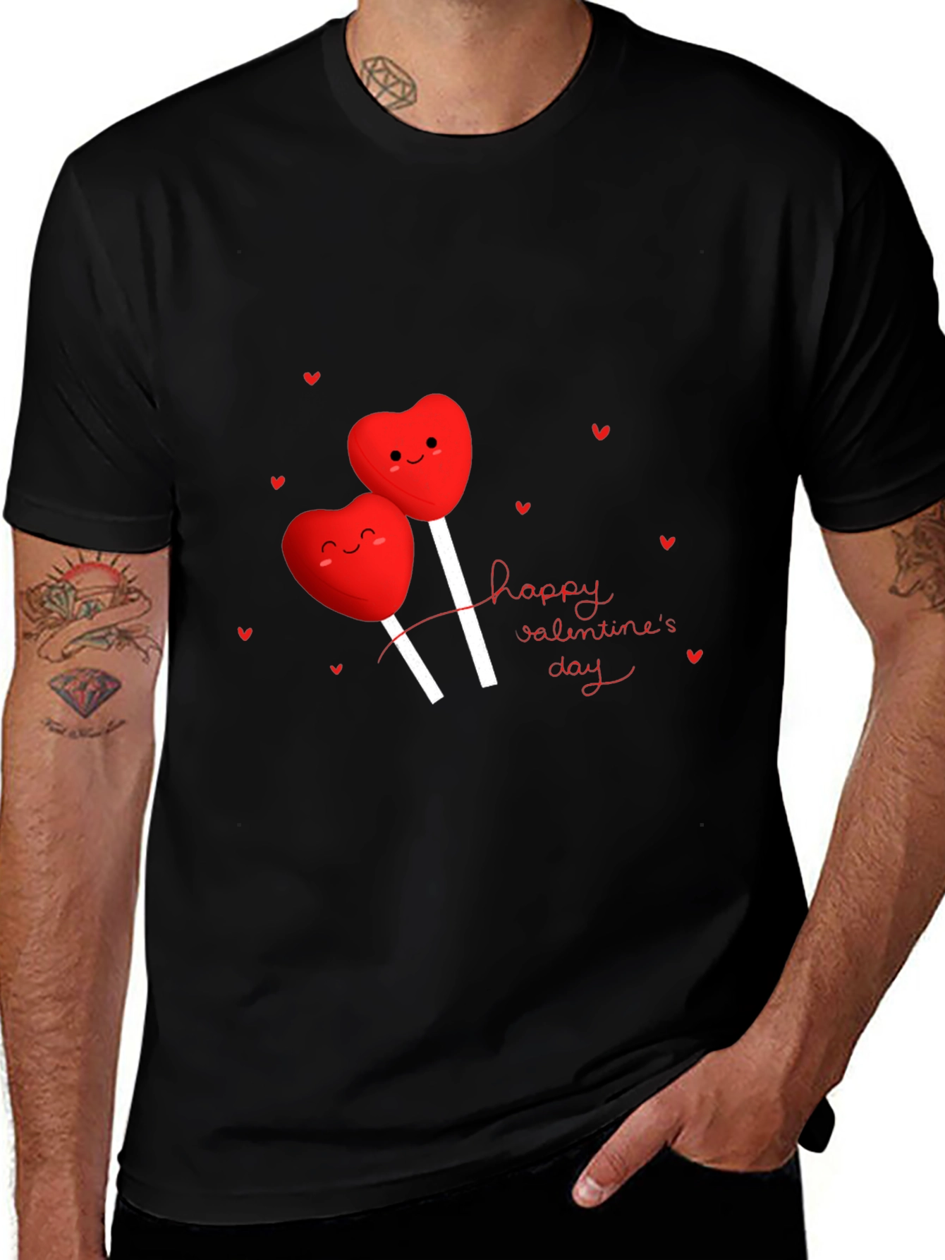Valentine's Day Heart Lollipop Graphic Tee