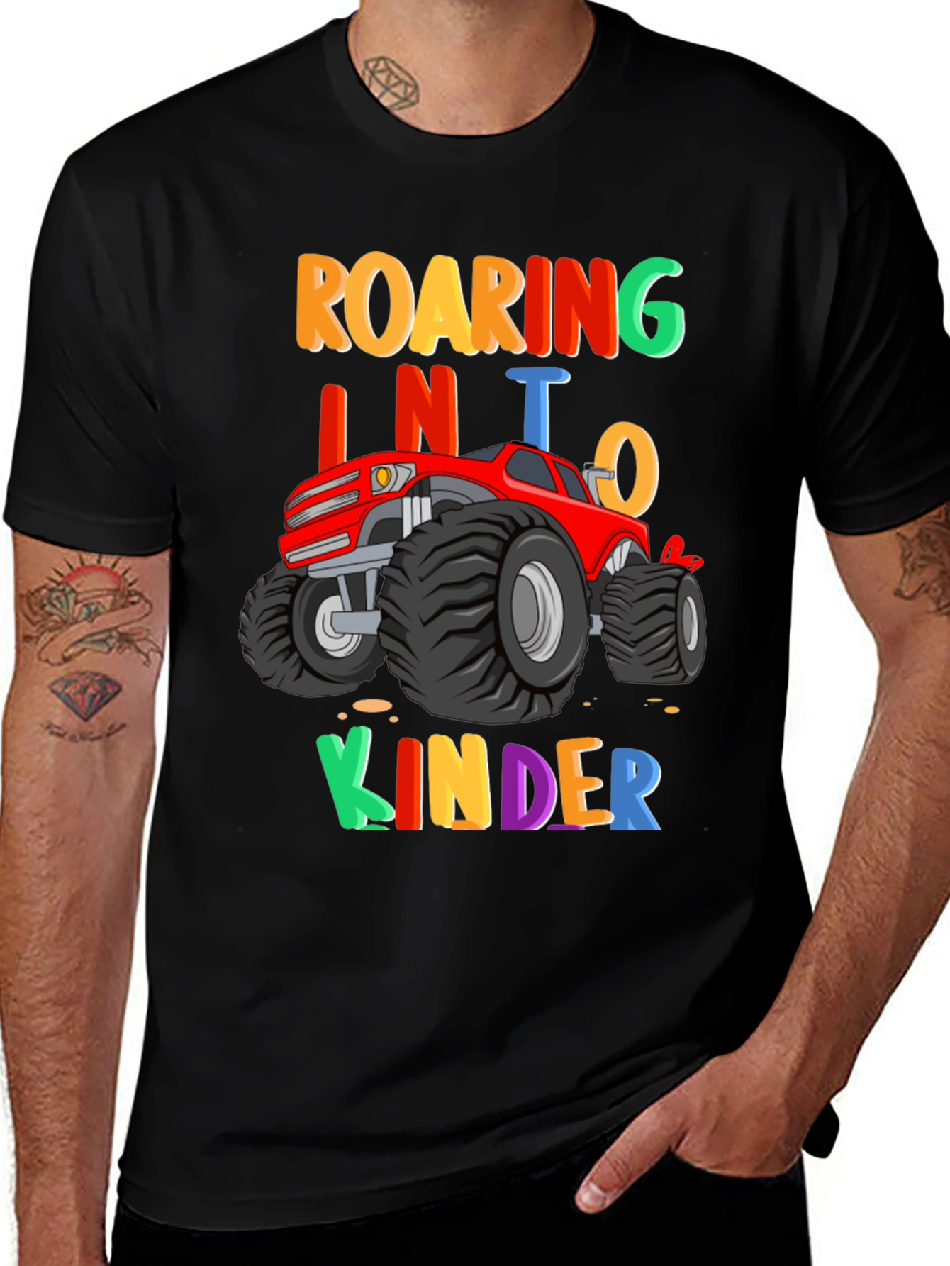 Variant 18 of Roaring Into Kinder Monster Truck T-Shirt