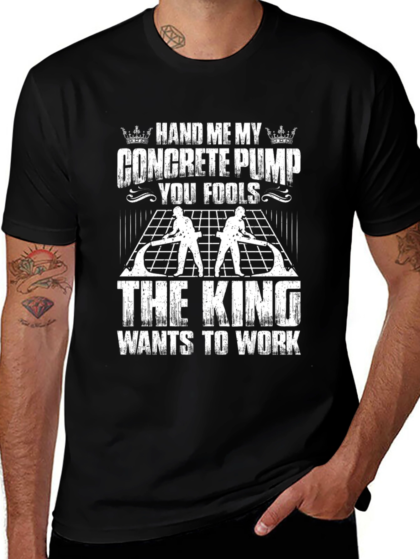 Black Concrete Pump King T-Shirt main image