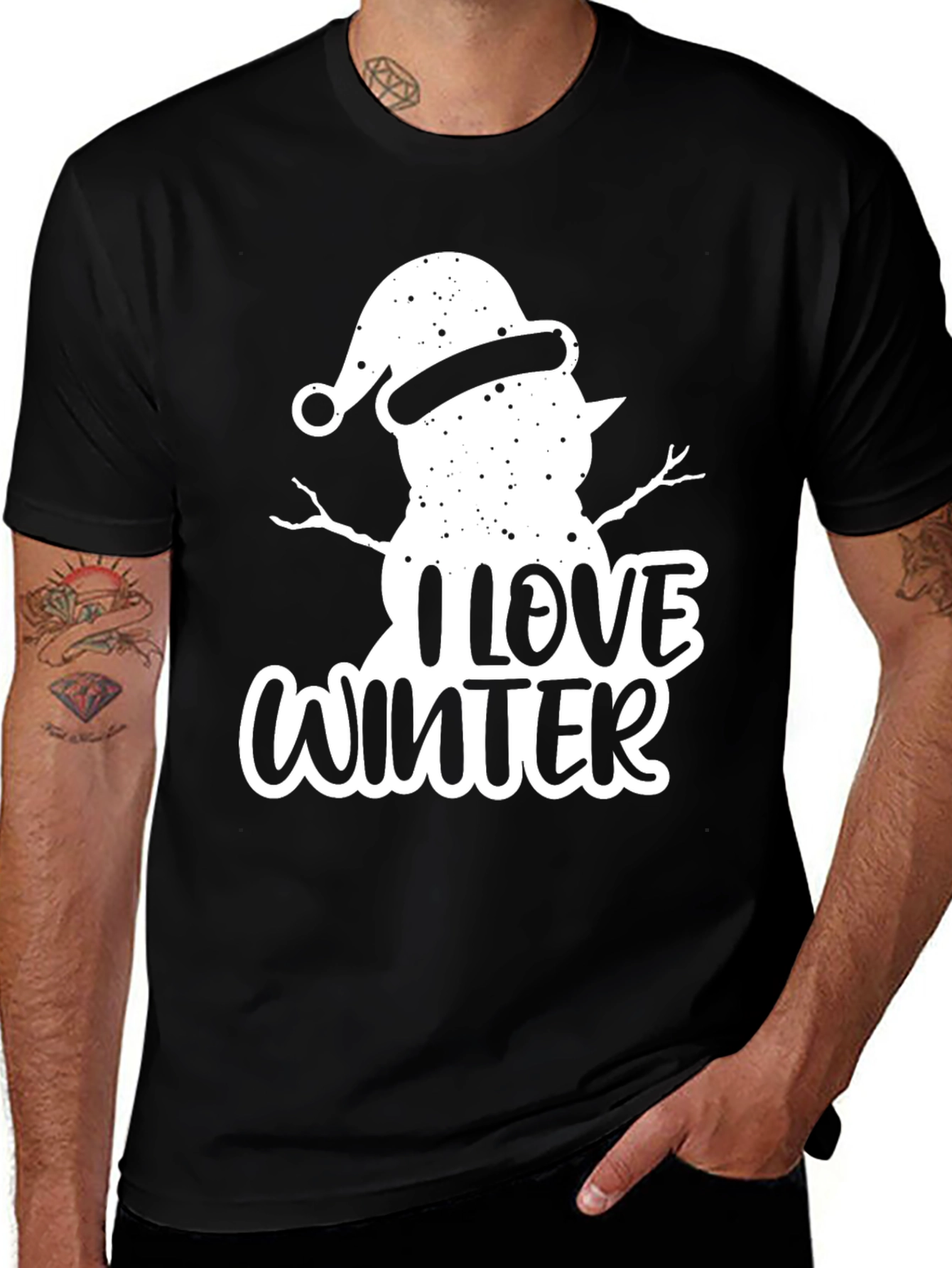 Variant 24 of I Love Winter Snowman Graphic Tee