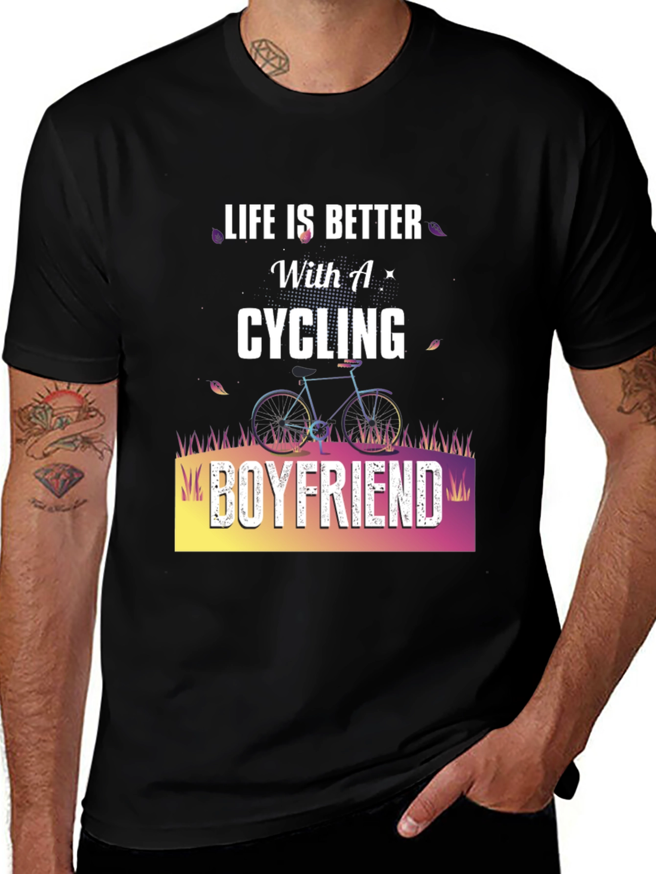 Variant 22 of Cycling Boyfriend Graphic T-Shirt - Life is Better!